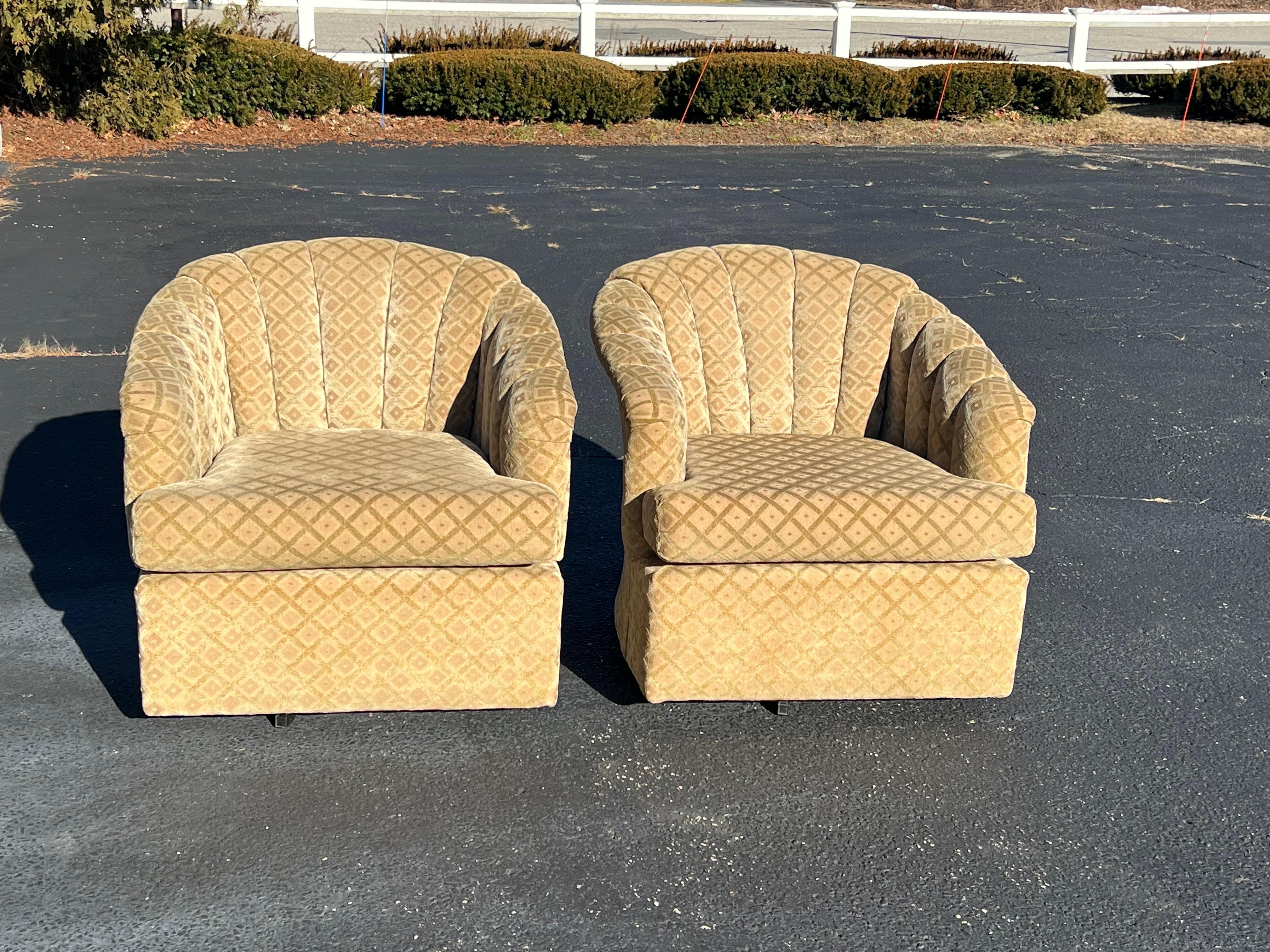 Post-Modern Pair of Post Modern Swivel Chairs  For Sale
