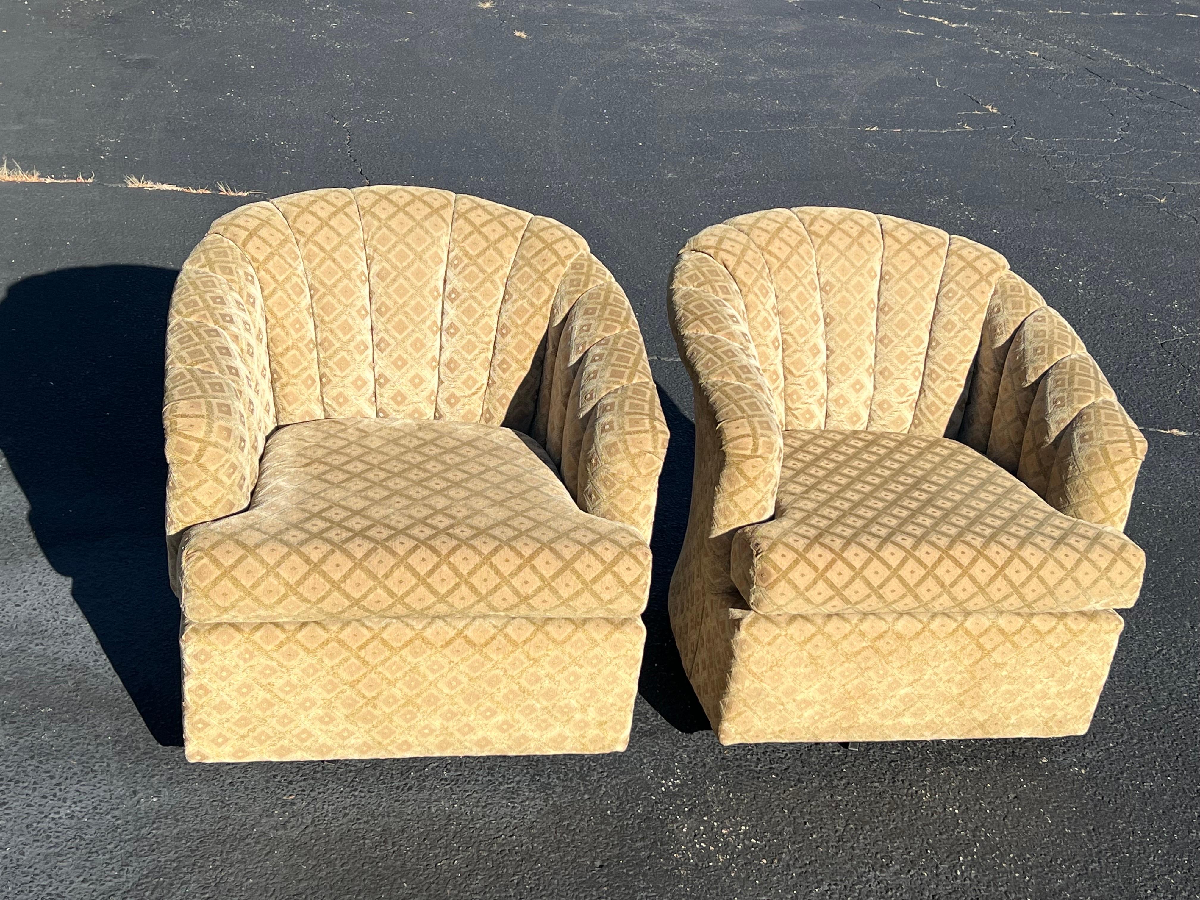 Pair of Post Modern Swivel Chairs  In Good Condition For Sale In Redding, CT