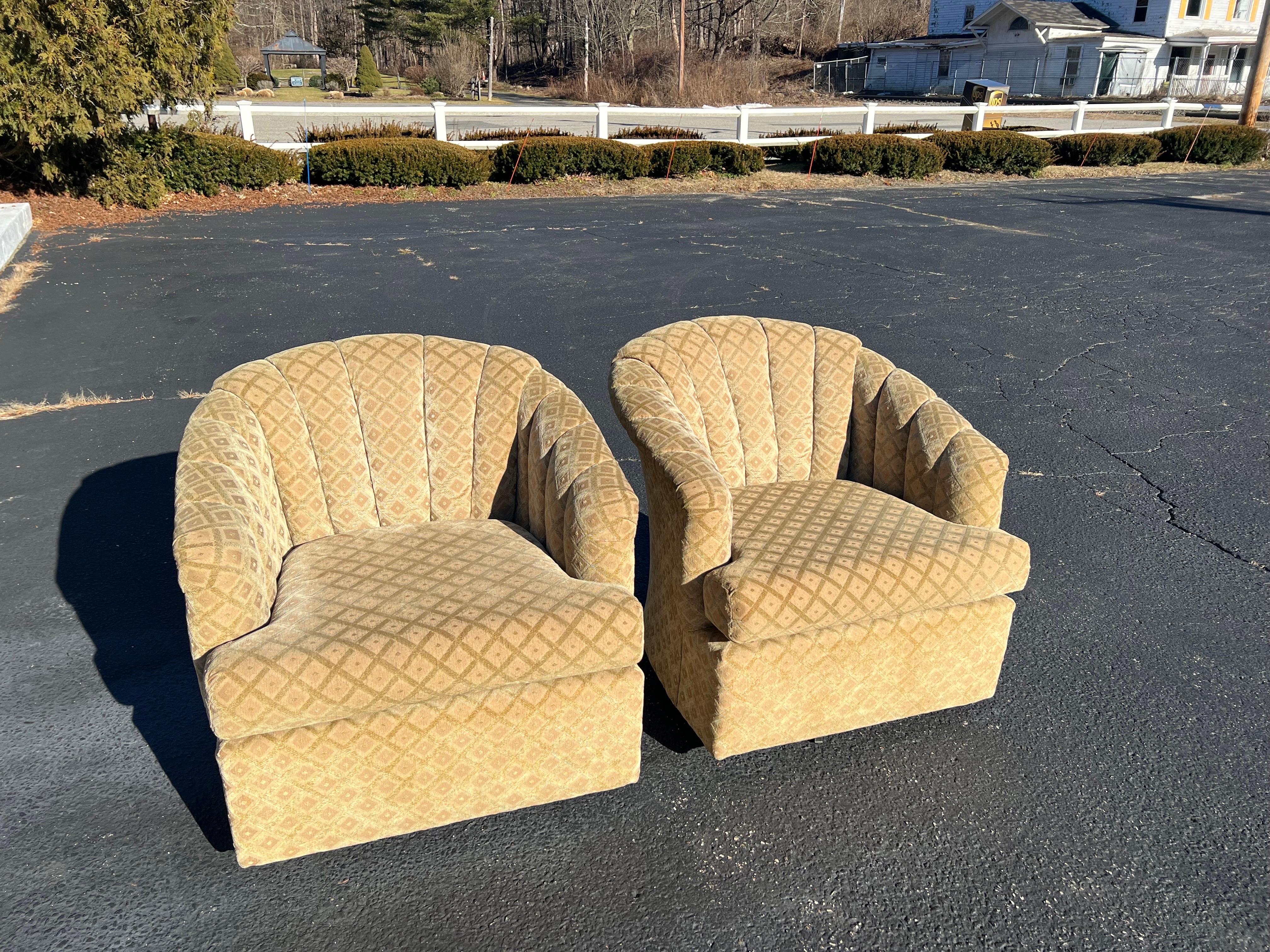 Contemporary Pair of Post Modern Swivel Chairs  For Sale