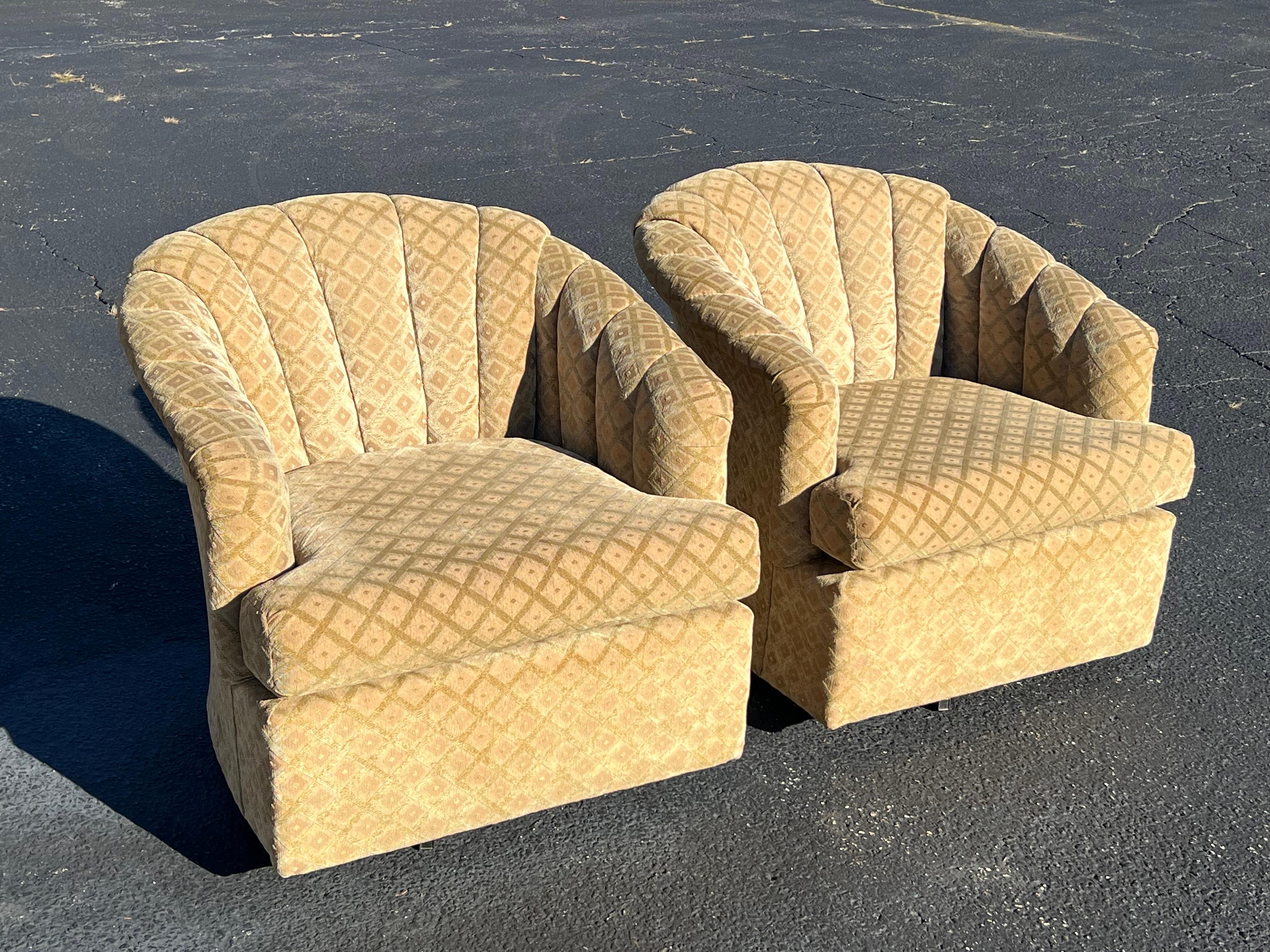 Metal Pair of Post Modern Swivel Chairs  For Sale