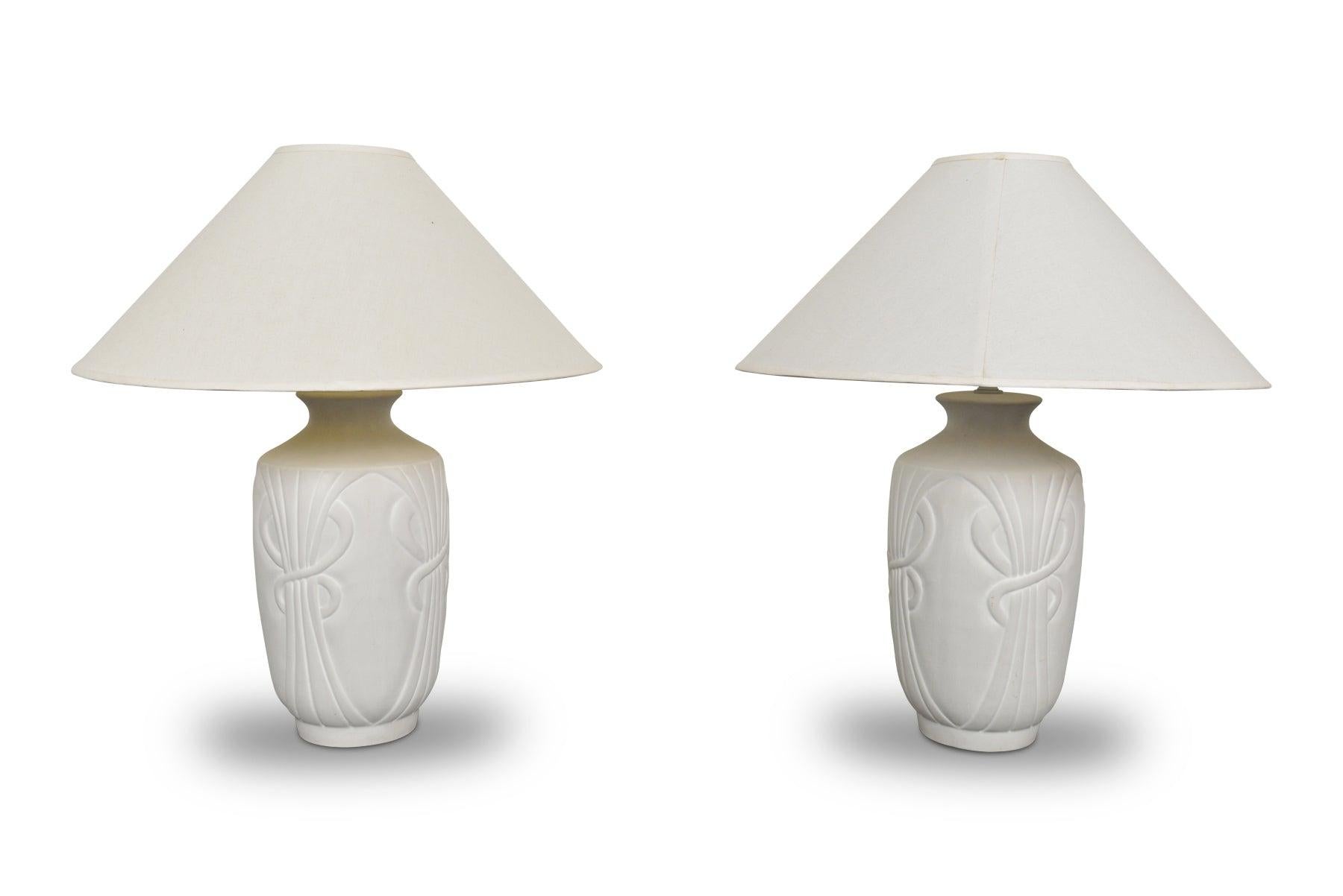 Ceramic Pair of Post Modern Table Lamps by Sunset For Sale