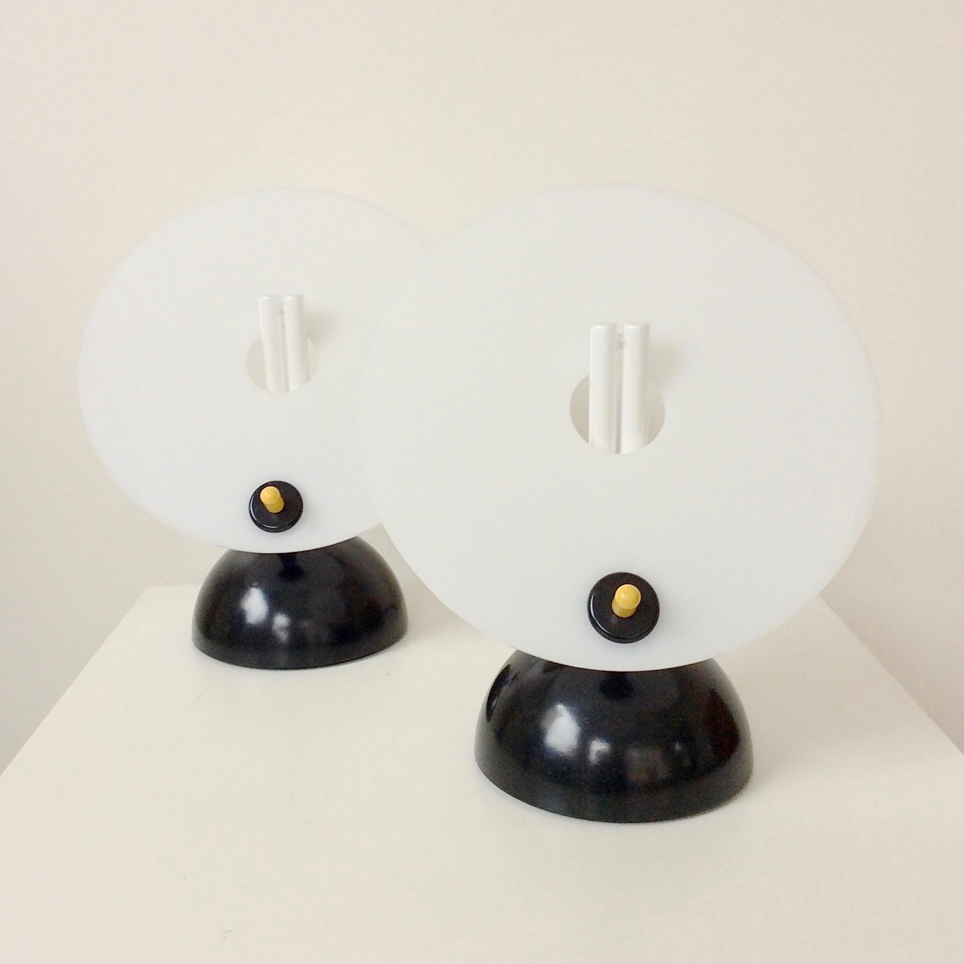 Italian Pair of Post-Modern Table Lamps, circa 1980, Italy For Sale