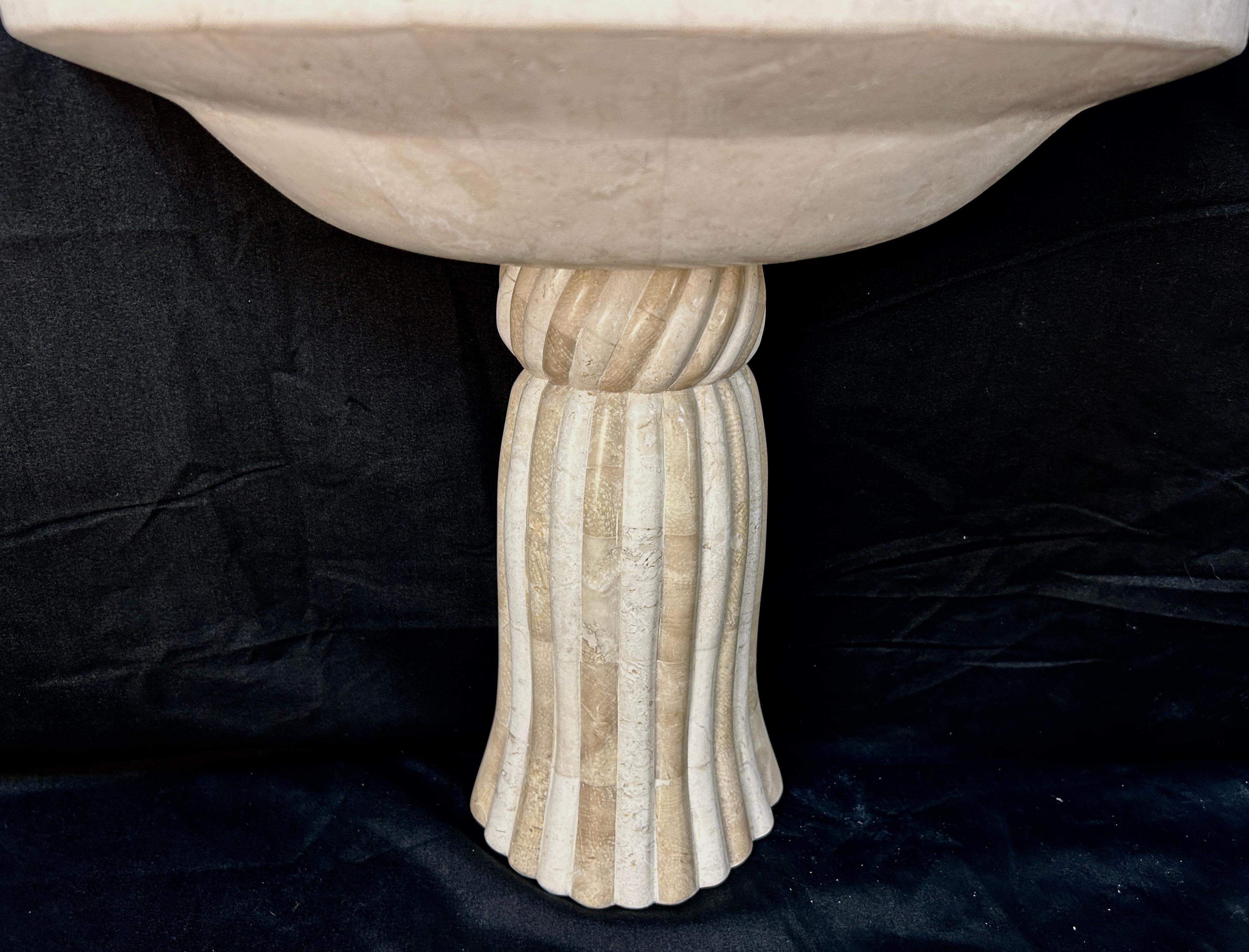 Pair Of Post-Modern Tessellated Stone Wall Brackets 1