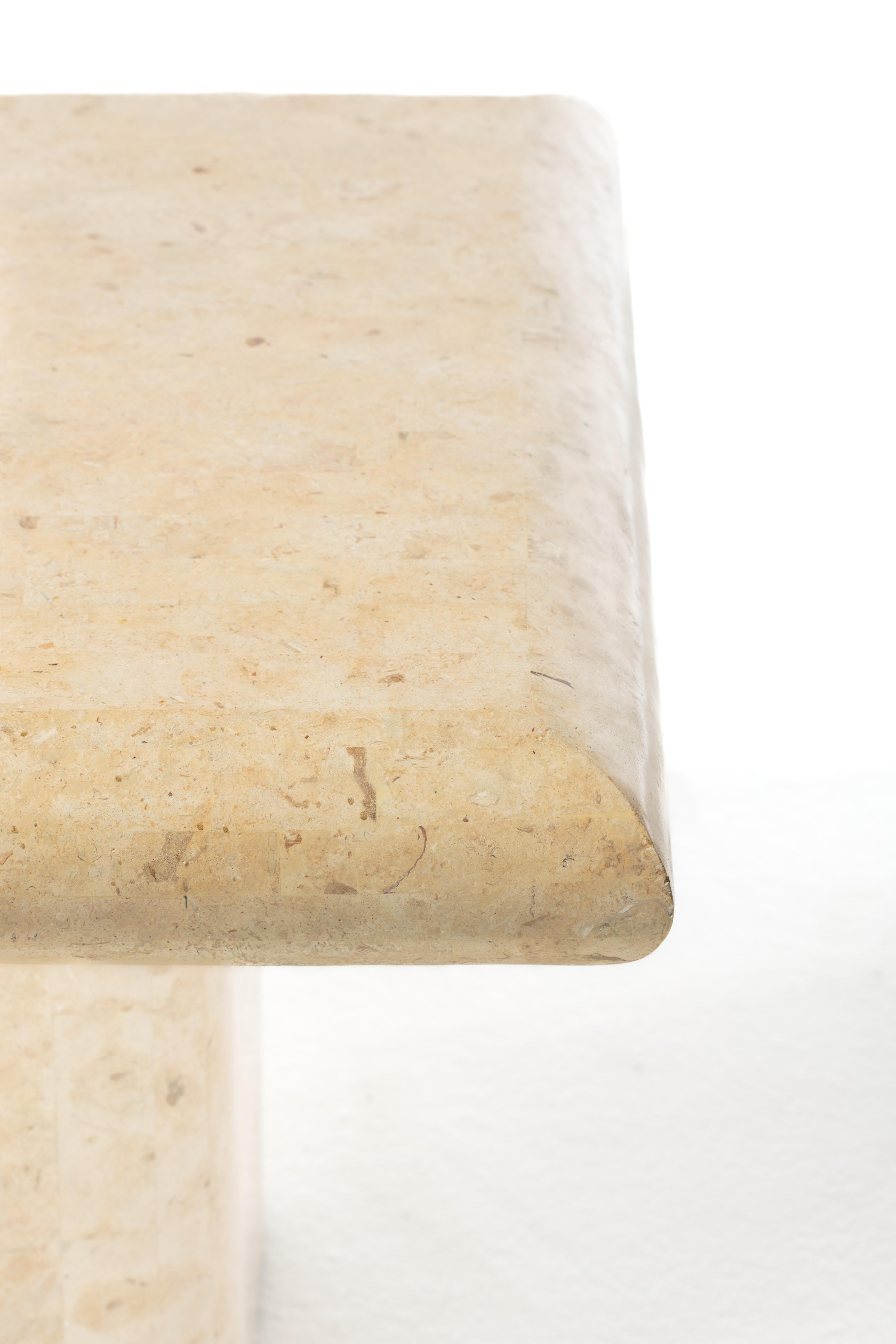 Pair of Post Modern Travertine End Tables, circa 1980s For Sale 8