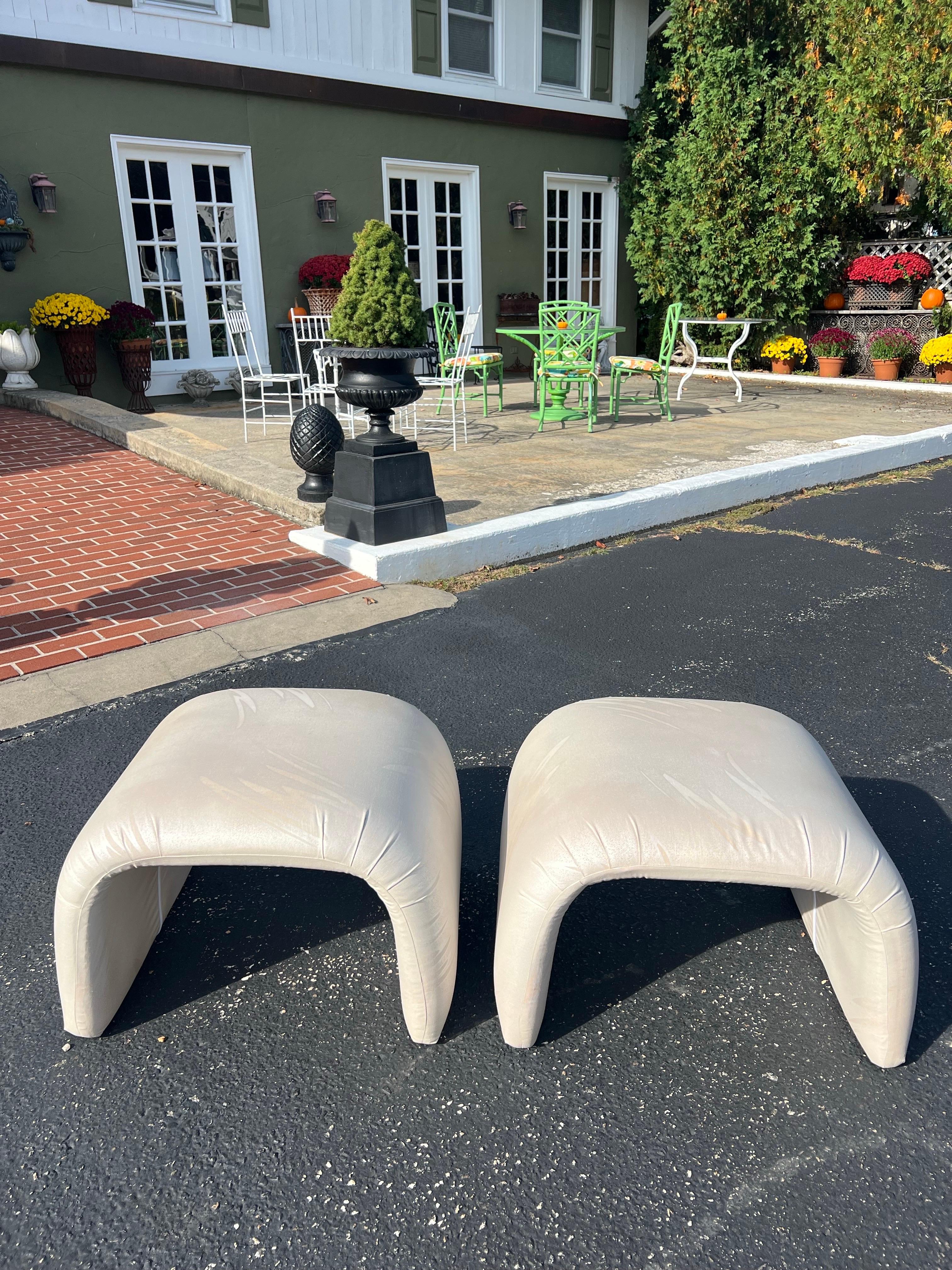 Pair of Post Modern Waterfall Ottomans en vente 12