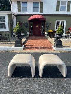 Pair of Post Modern Waterfall Ottomans