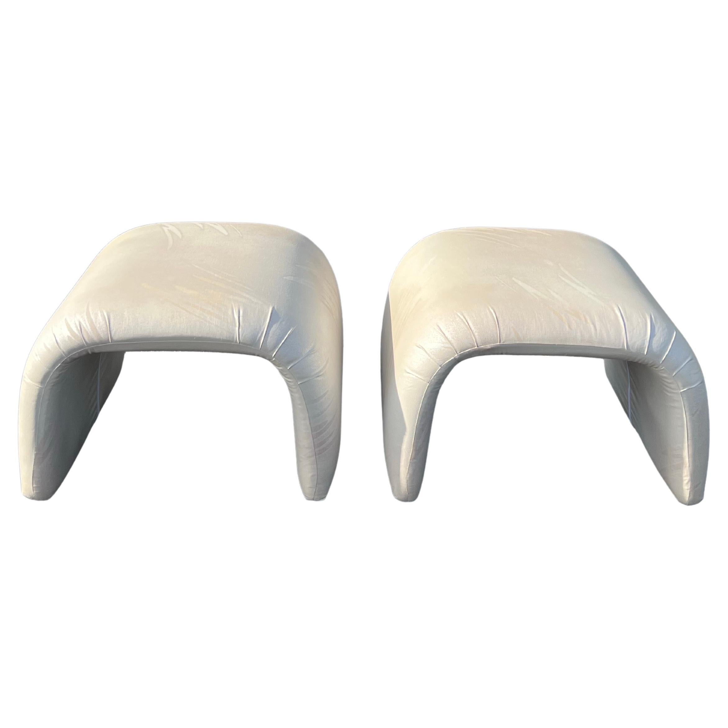 Pair of Post Modern Waterfall Ottomans