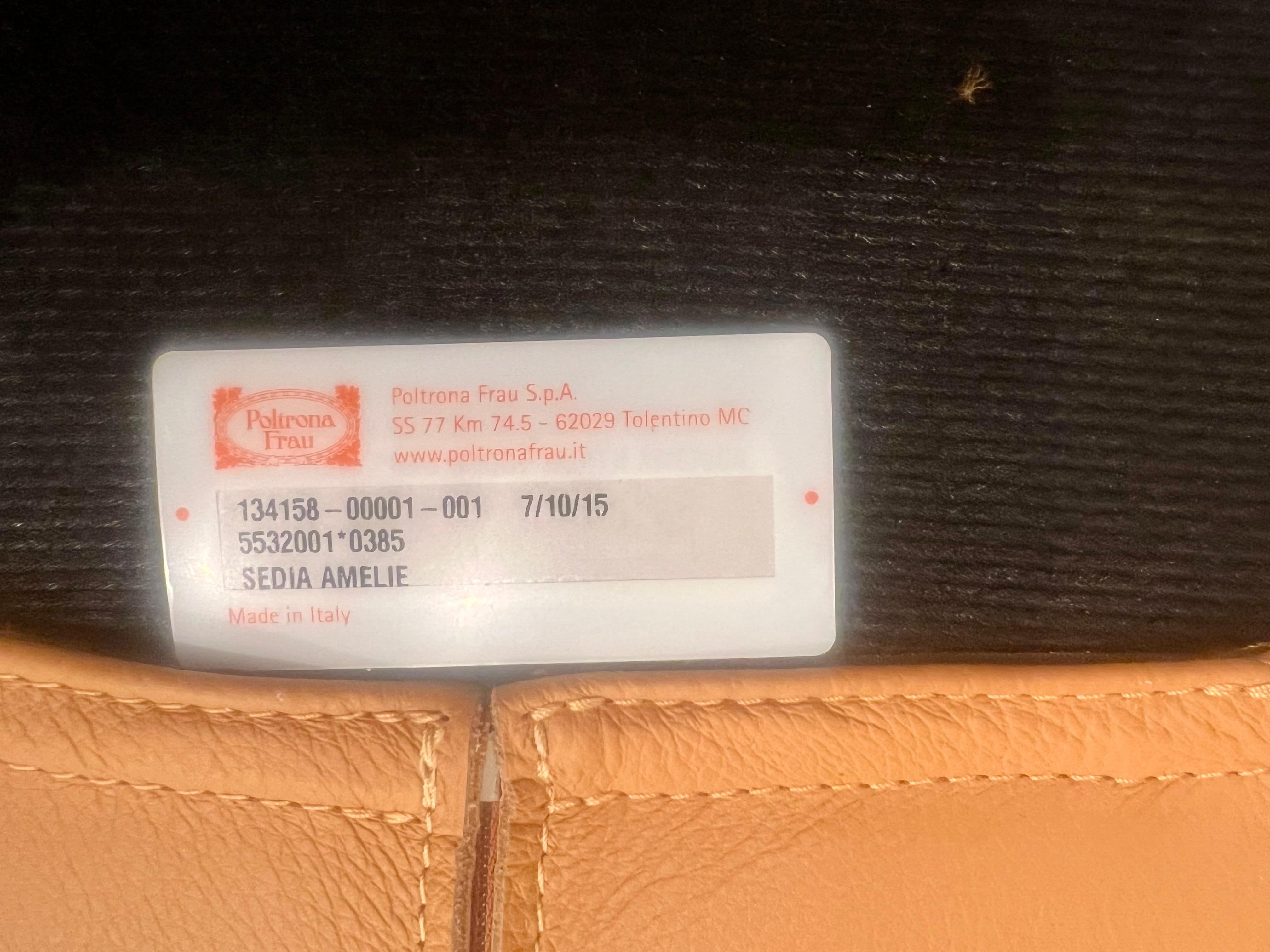 Paar postmoderne Amelie-Sessel aus Leder von Poltrona Frau Italien im Angebot 2
