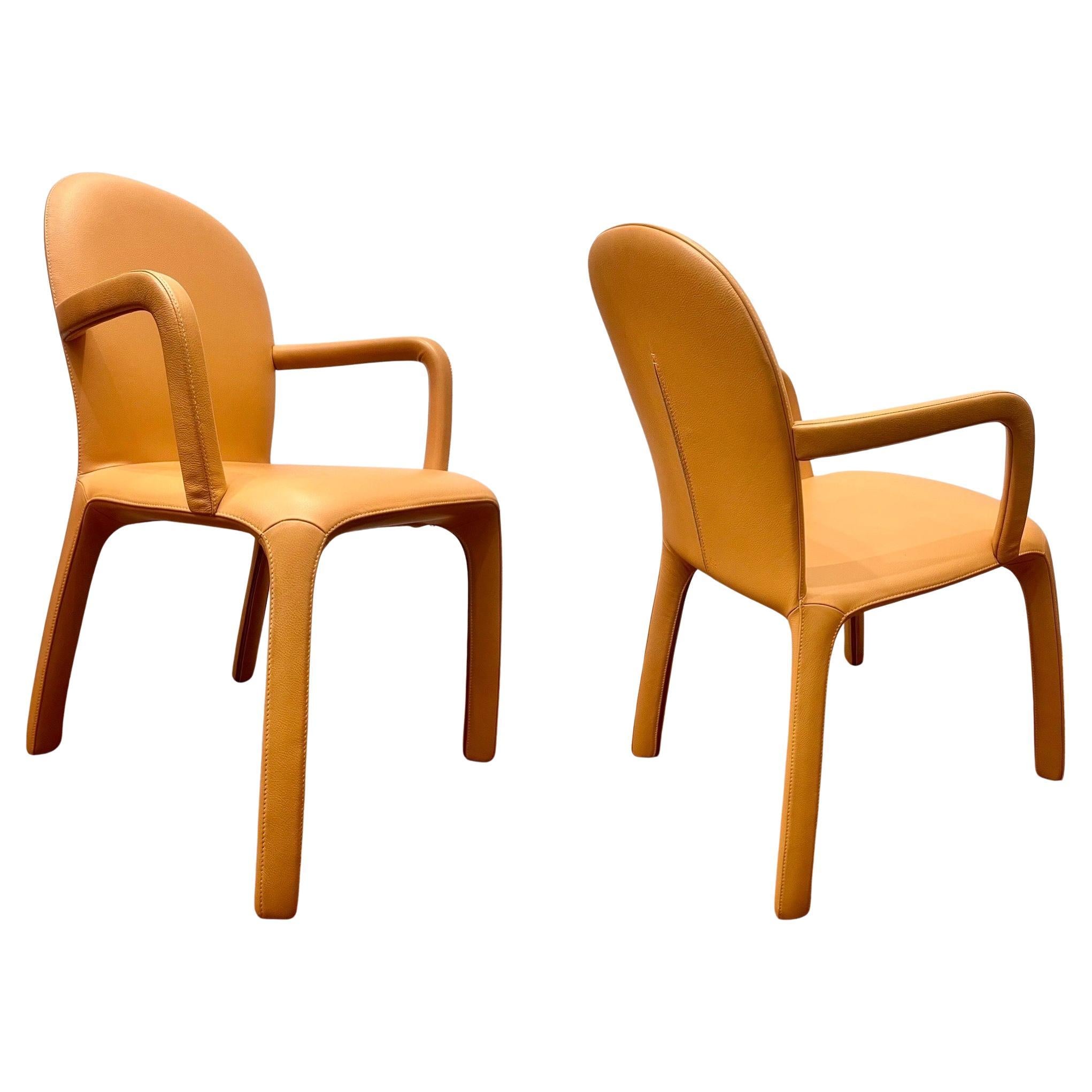 Paar postmoderne Amelie-Sessel aus Leder von Poltrona Frau Italien im Angebot