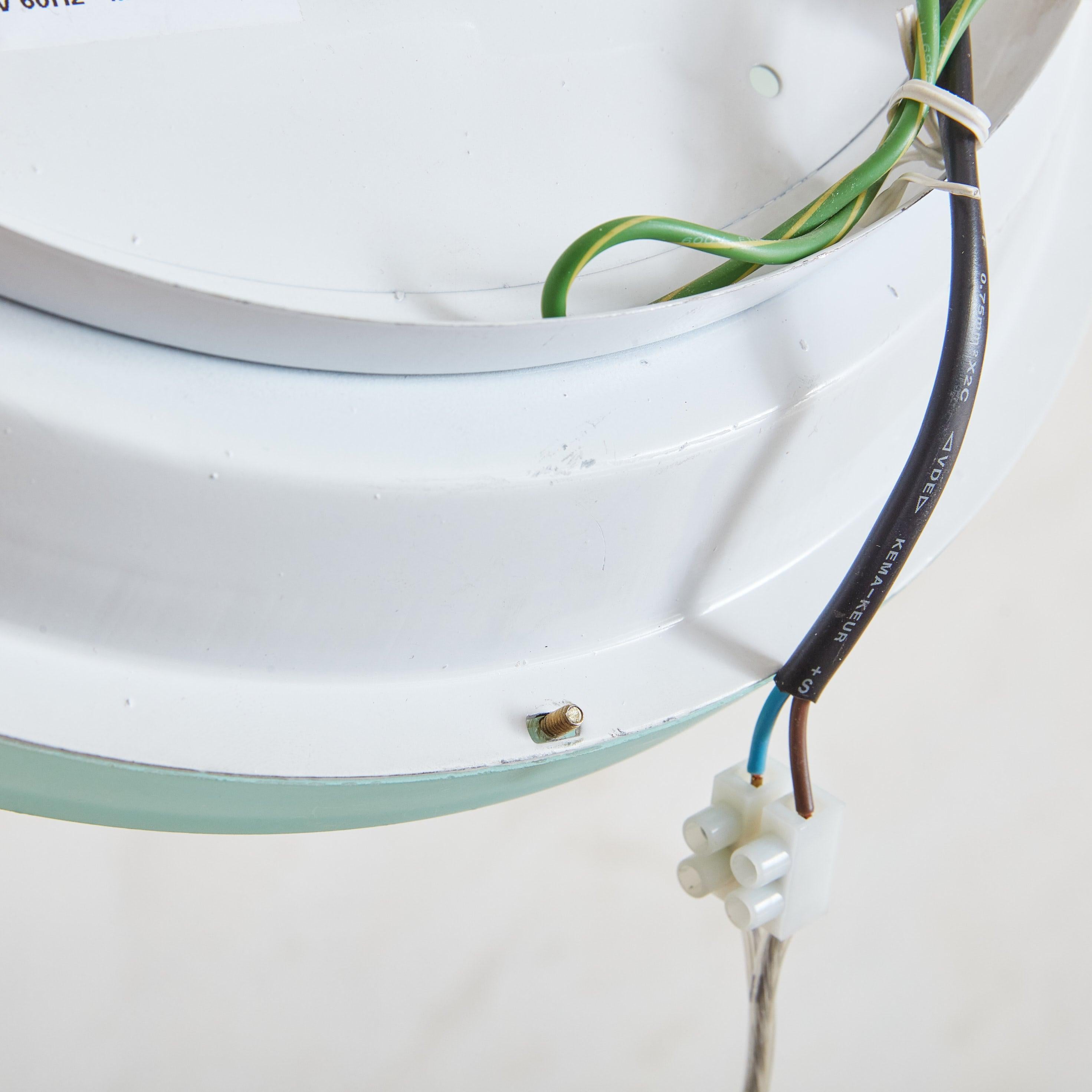 Pair of Postmodern Aqua + White Glass Sconces, Sweden 1980s 5
