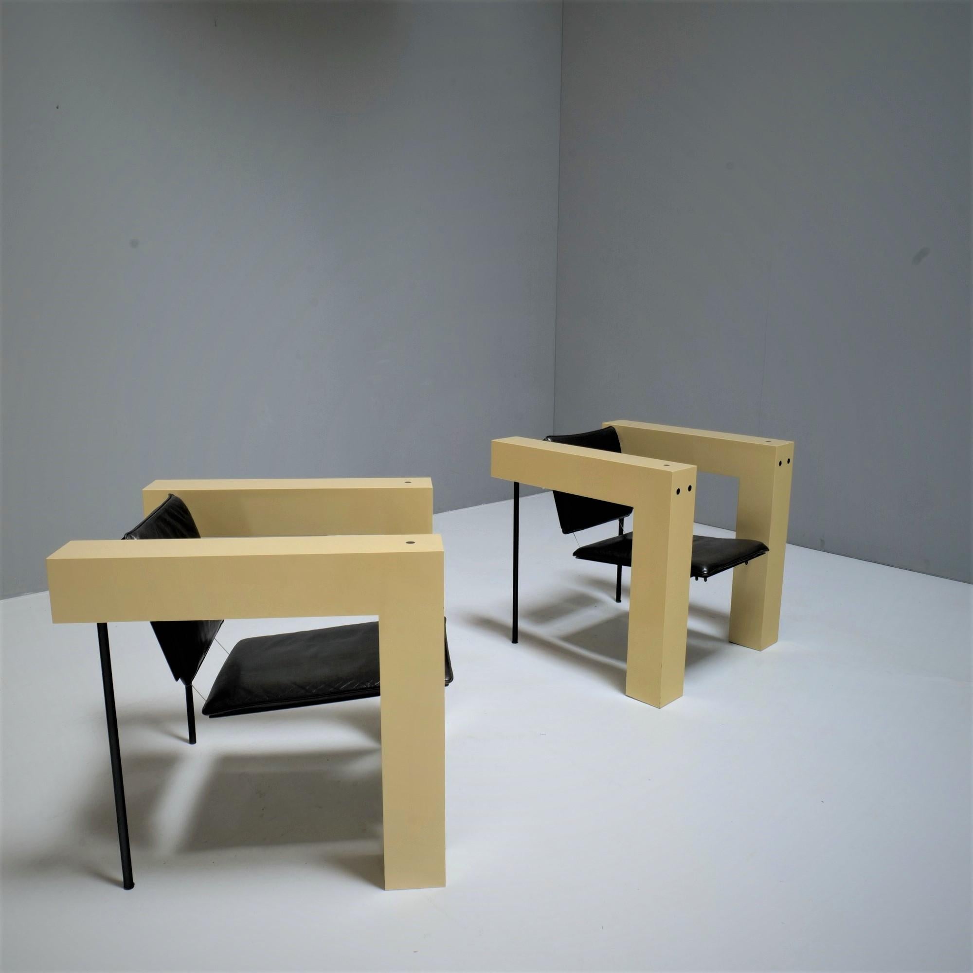 Pair of Postmodern Armchairs, 1980 In Good Condition For Sale In Saarbrücken, SL