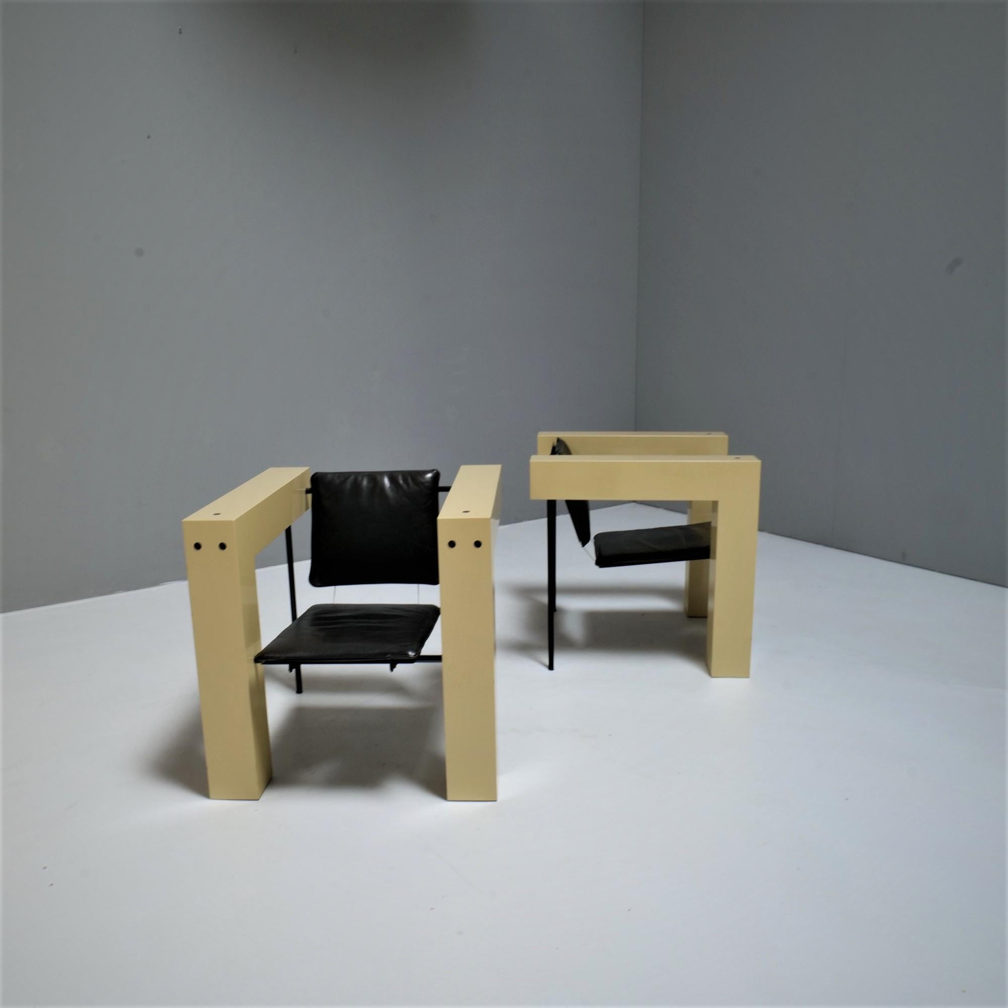 Pair of Postmodern Armchairs, 1980 For Sale 2