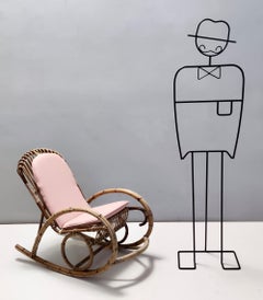Pair of Bamboo Children Rocking Chairs Ascribable to V. Bonacina