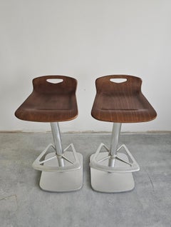 Pair of Postmodern Bar Stools by Indecasa designed by Joan Casas, Spain 1980s