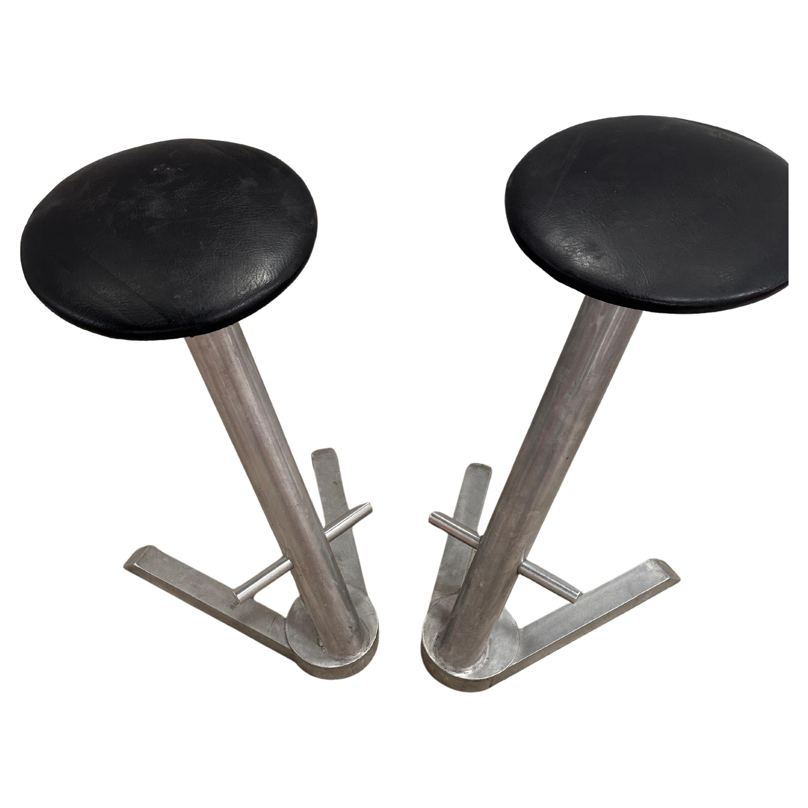 Pair of postmodern Barstools circa 1990 For Sale