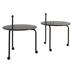 Pair of Postmodern Black Side Tables