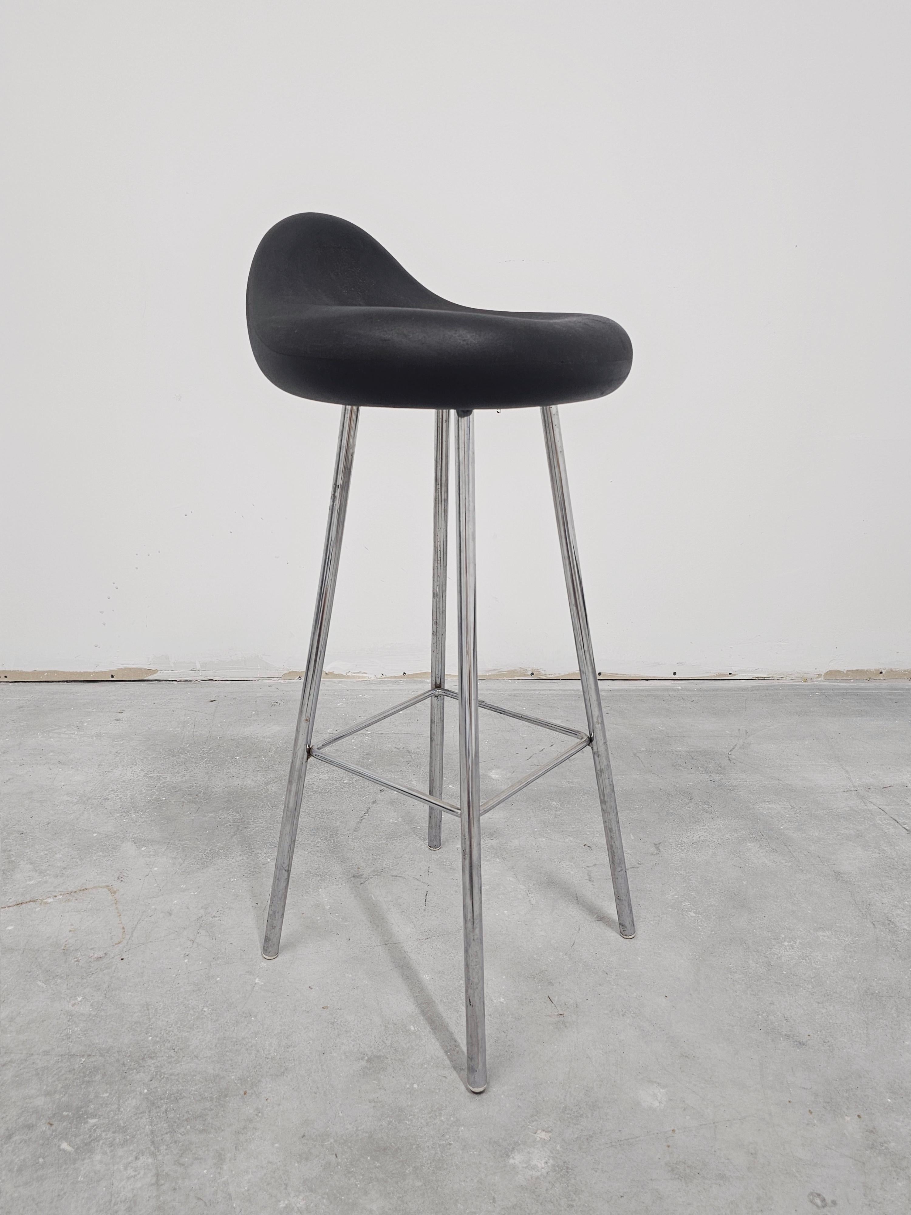 Steel Pair of Postmodern  Bloob Bar Stools designed by Karim Rashid for Frighetto For Sale