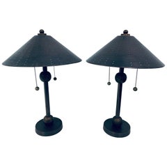 Pair of Postmodern Brass Desk or Table Lamps Pair of Postmodern Brass Desk or Table Lamps