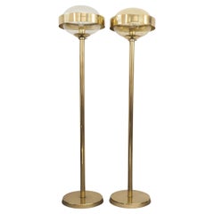 Pair of postmodern brass floor lamps by Kamenický Šenov / Preciosa, 1980s