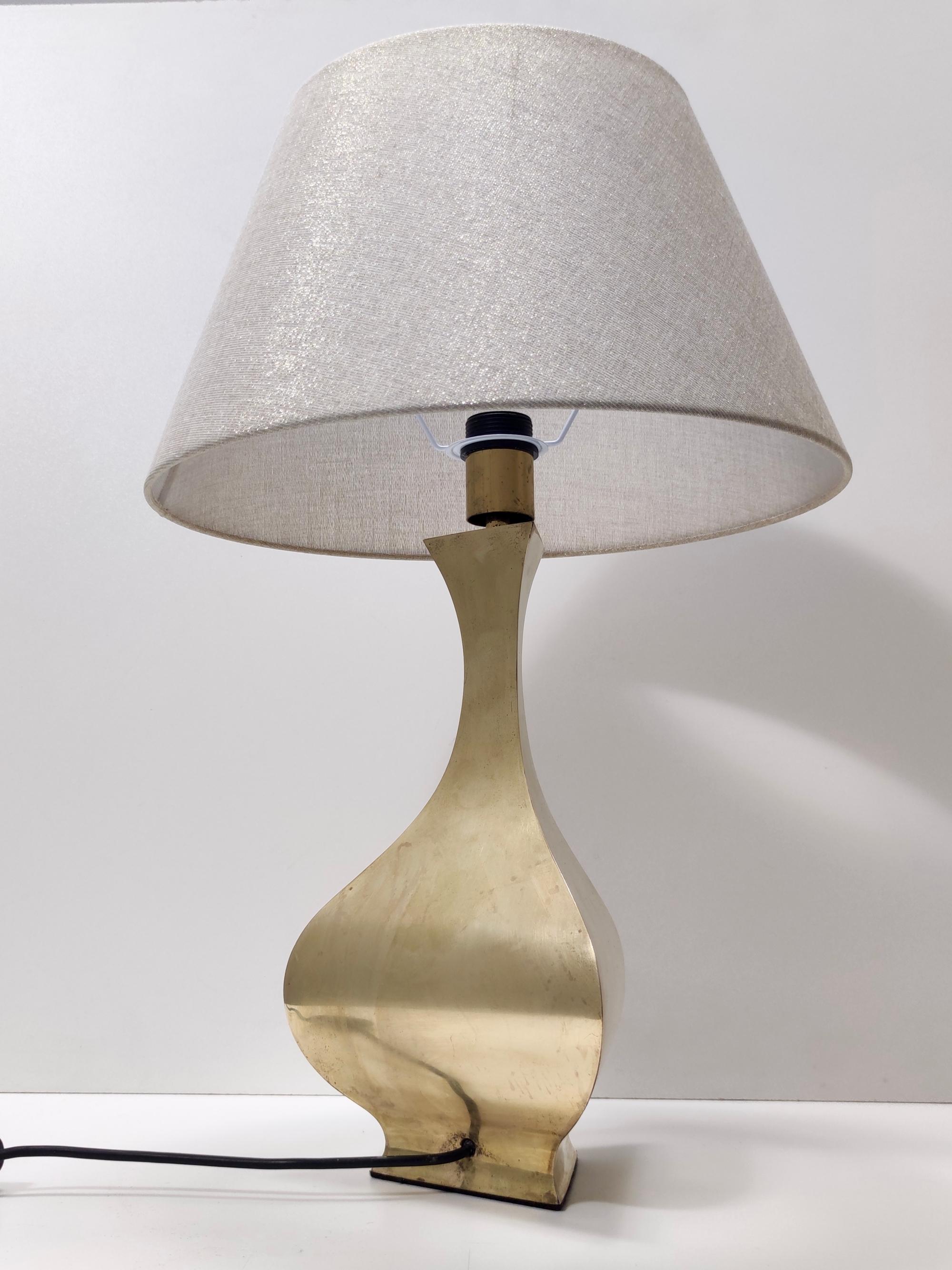 Pair of Postmodern Brass Table Lamps by Montagna Grillo and Tonello, Italy For Sale 3