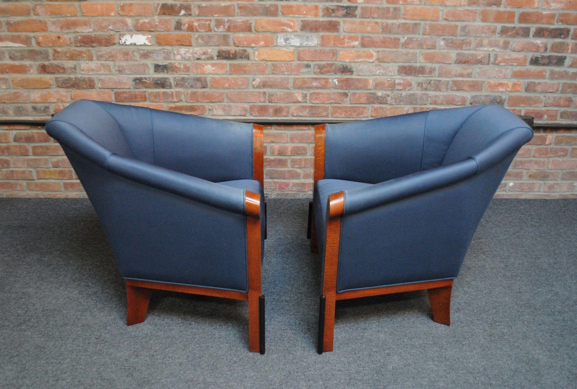 Pair of Postmodern Club Chairs in Stained Birdseye Maple by Michael Graves For Sale 8