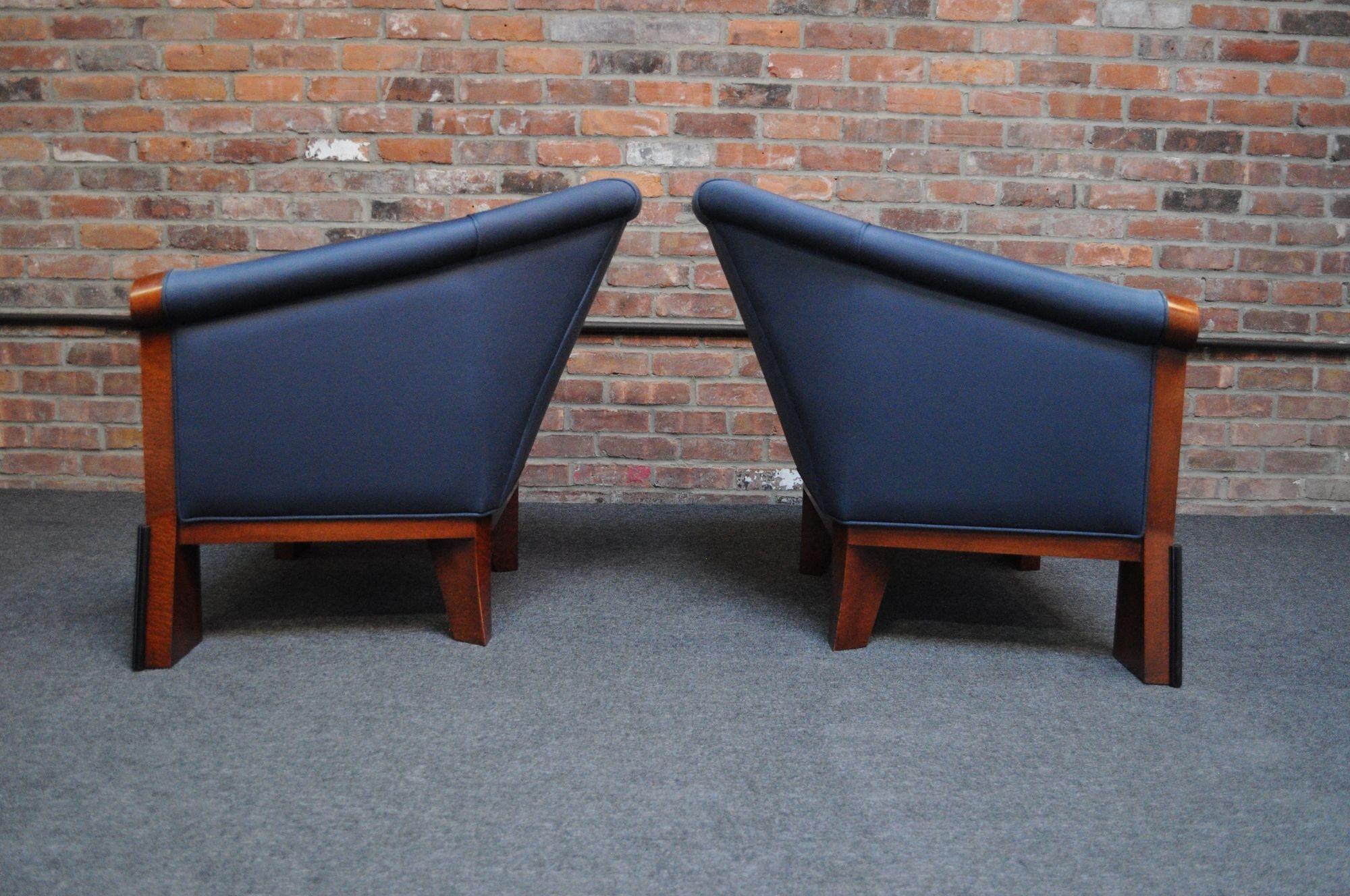 Pair of Postmodern Club Chairs in Stained Birdseye Maple by Michael Graves For Sale 9