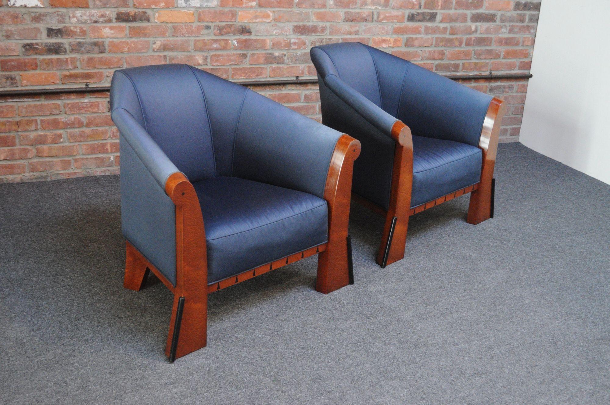 Pair of Postmodern Club Chairs in Stained Birdseye Maple by Michael Graves For Sale 13