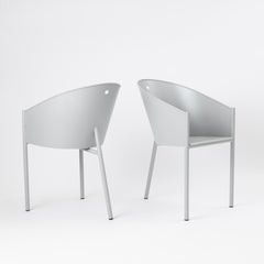 Paar postmoderne „Costes Alluminio“-Stühle von Philippe Starck für Driade, 1988