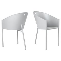 Paar postmoderne „Costes Alluminio“-Stühle von Philippe Starck für Driade, 1988