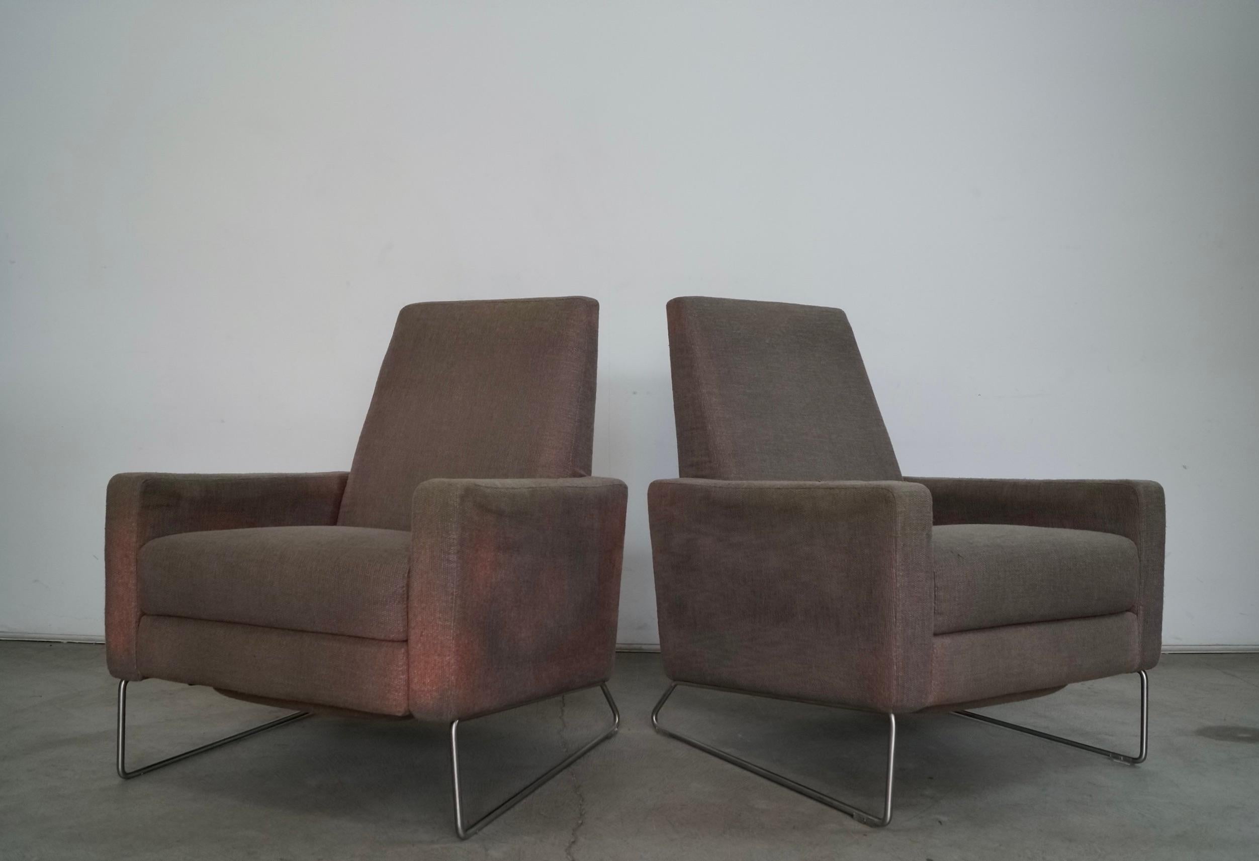 American Pair of Postmodern Design Within Reach Recliner Flight Lounge Chairs