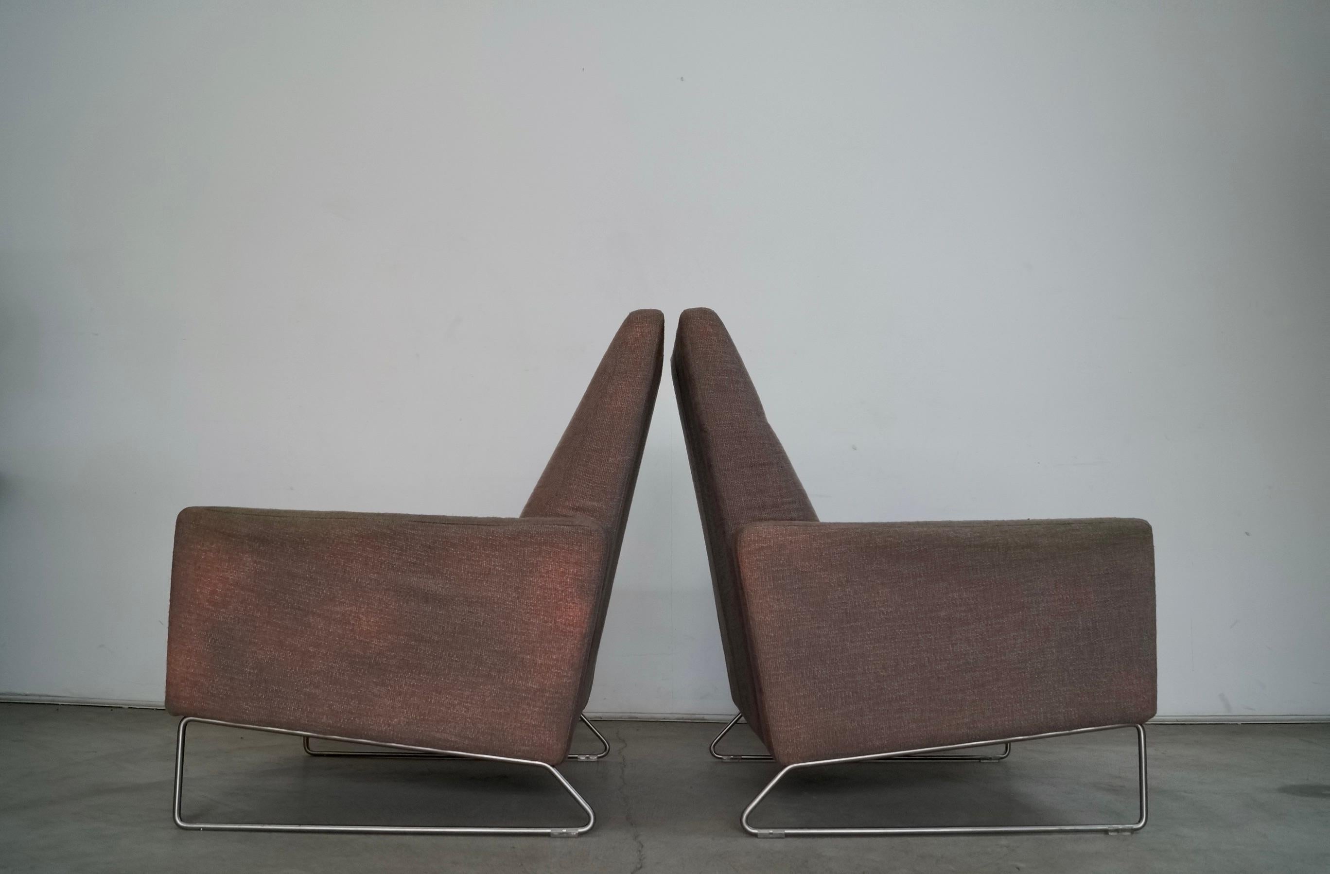 Stainless Steel Pair of Postmodern Design Within Reach Recliner Flight Lounge Chairs