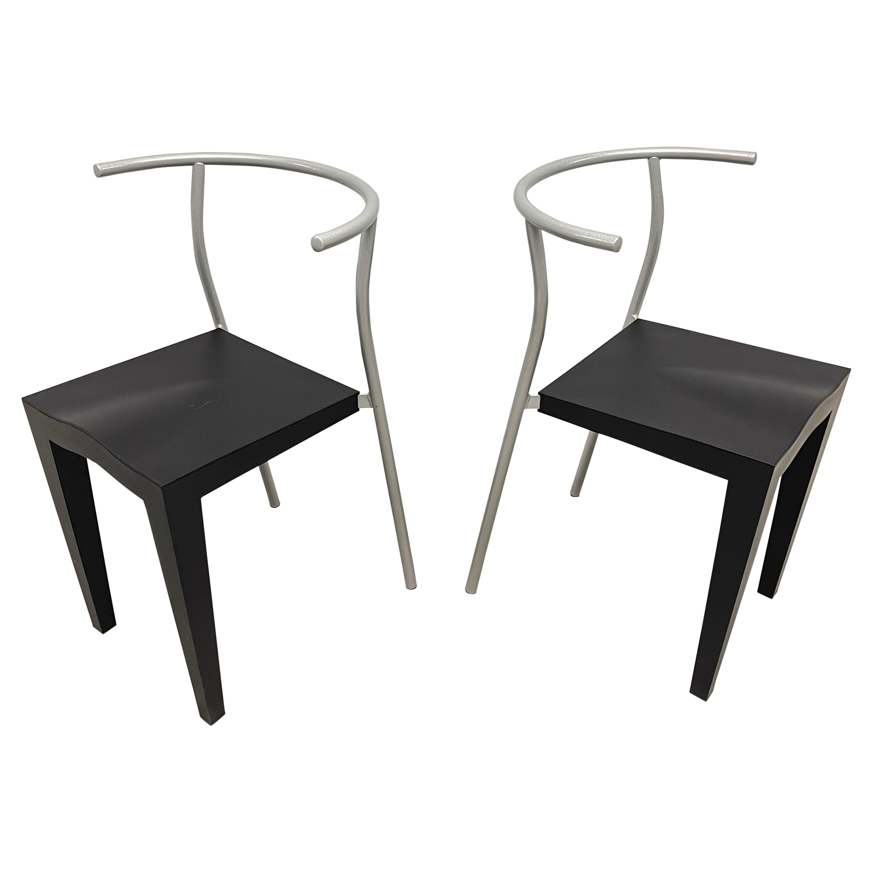 Pareja de sillas postmodernas "Dr Glob" de Philippe Starck para Kartell, Italia, 1990