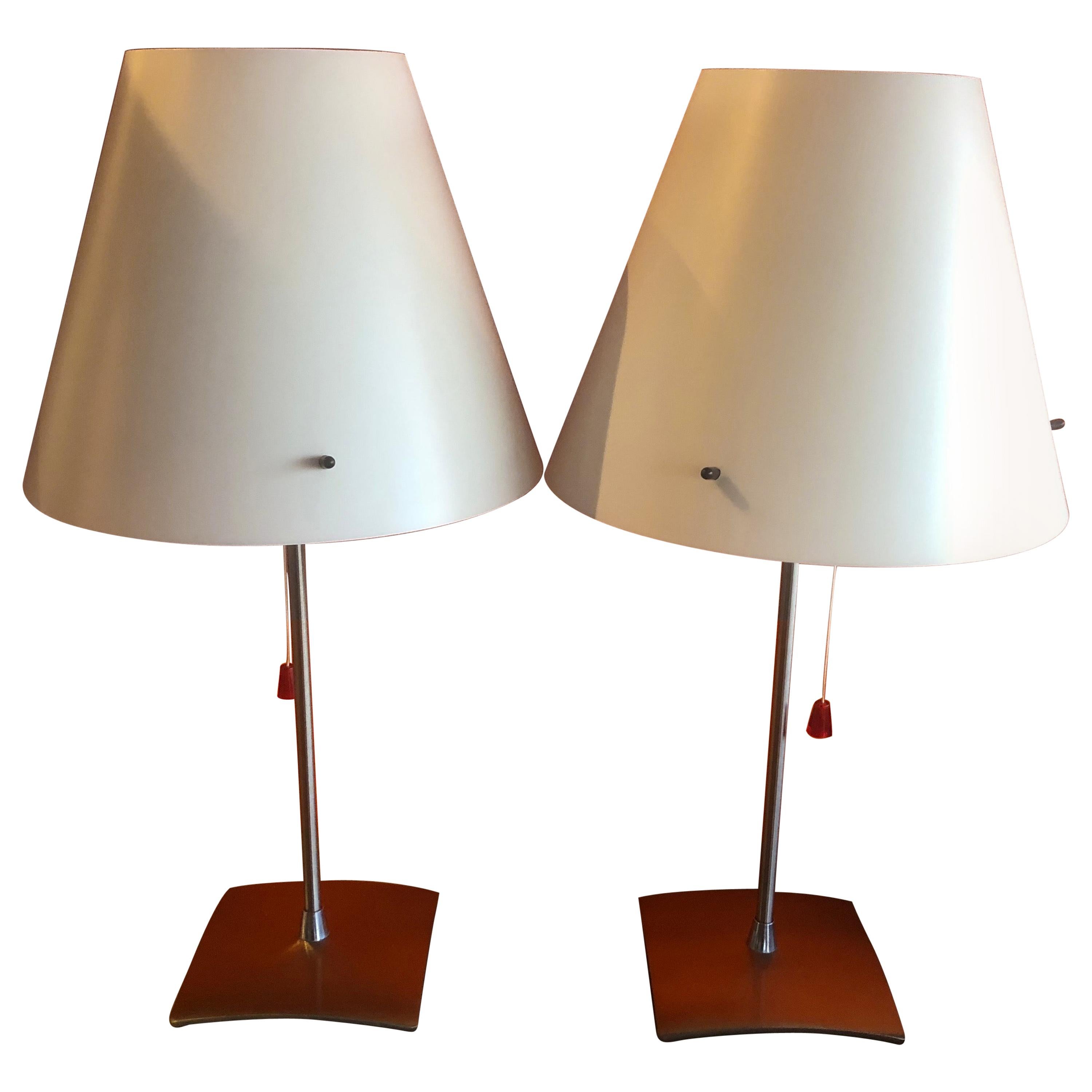 Pair of Postmodern "Itaca" Table Lamps by Orni Halloween for Artemide Side Car