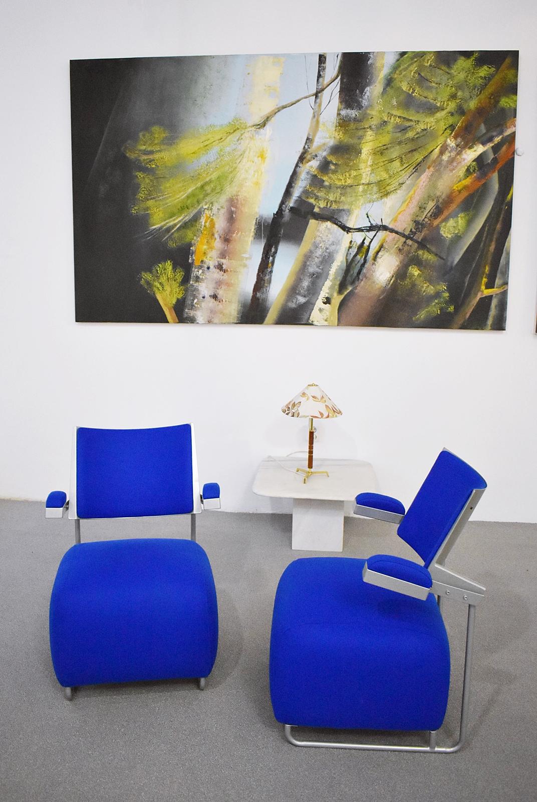 Finnish Pair of Postmodern Lounge Chairs by Harri Korhonen for Inno, Finland, 1990