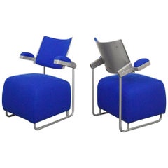 Vintage Pair of Postmodern Lounge Chairs by Harri Korhonen for Inno, Finland, 1990