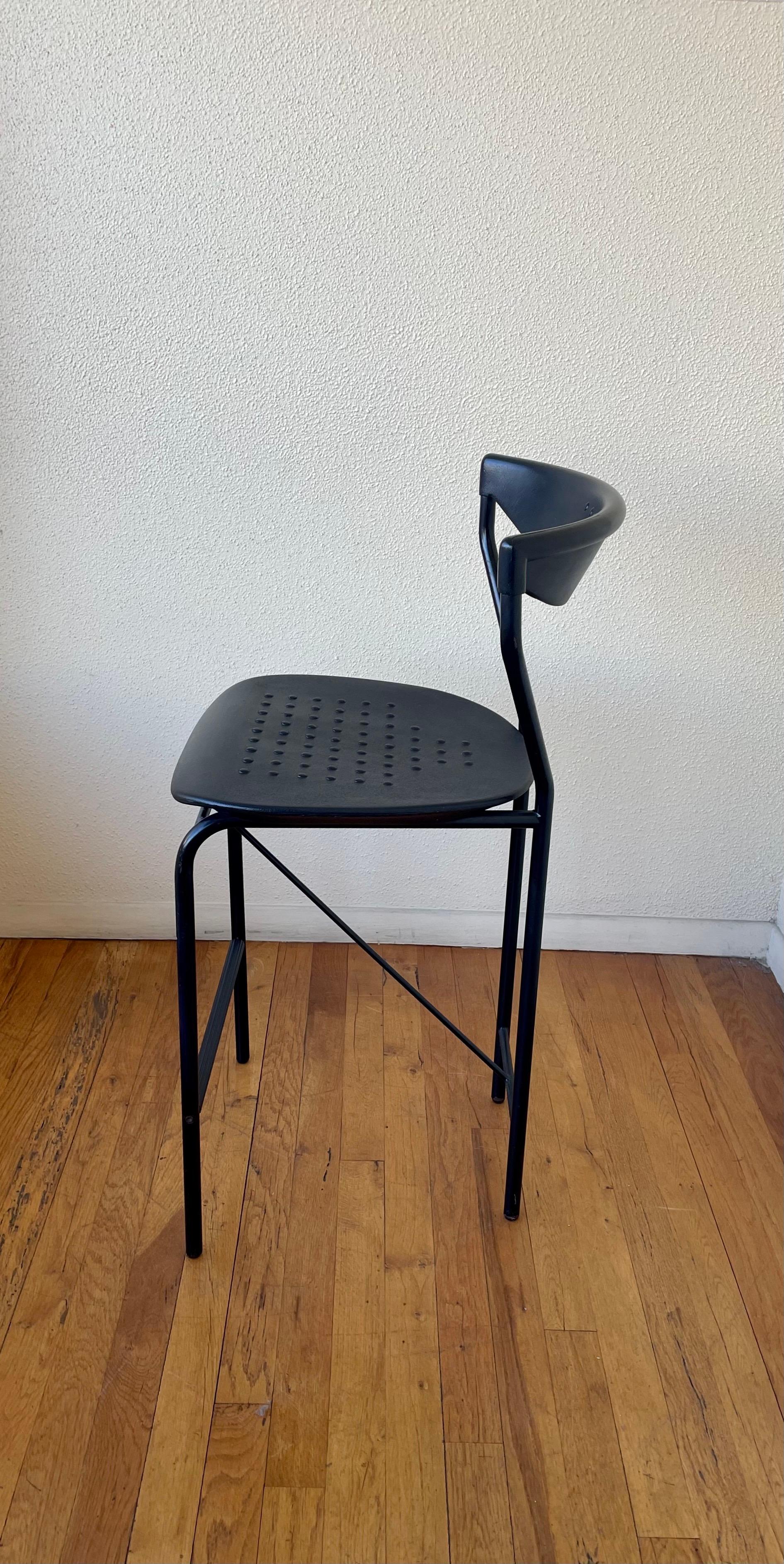 Pair of Postmodern Memphis Era Italian Bar Counter Stools 2