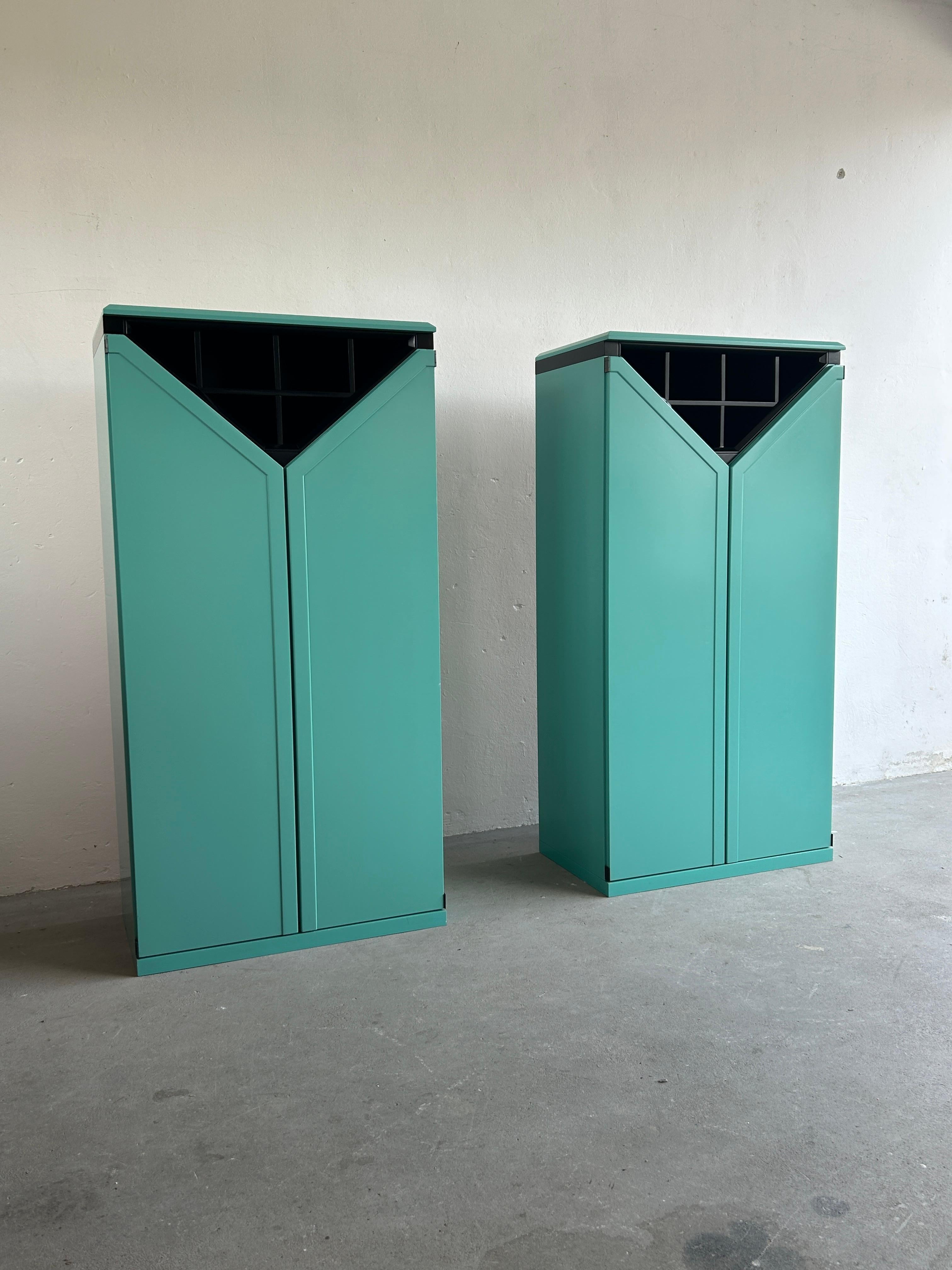 Post-Modern Pair of Postmodern Memphis Style Bar Cabinets by Kapo Möbelwerkstätte, 1980s For Sale