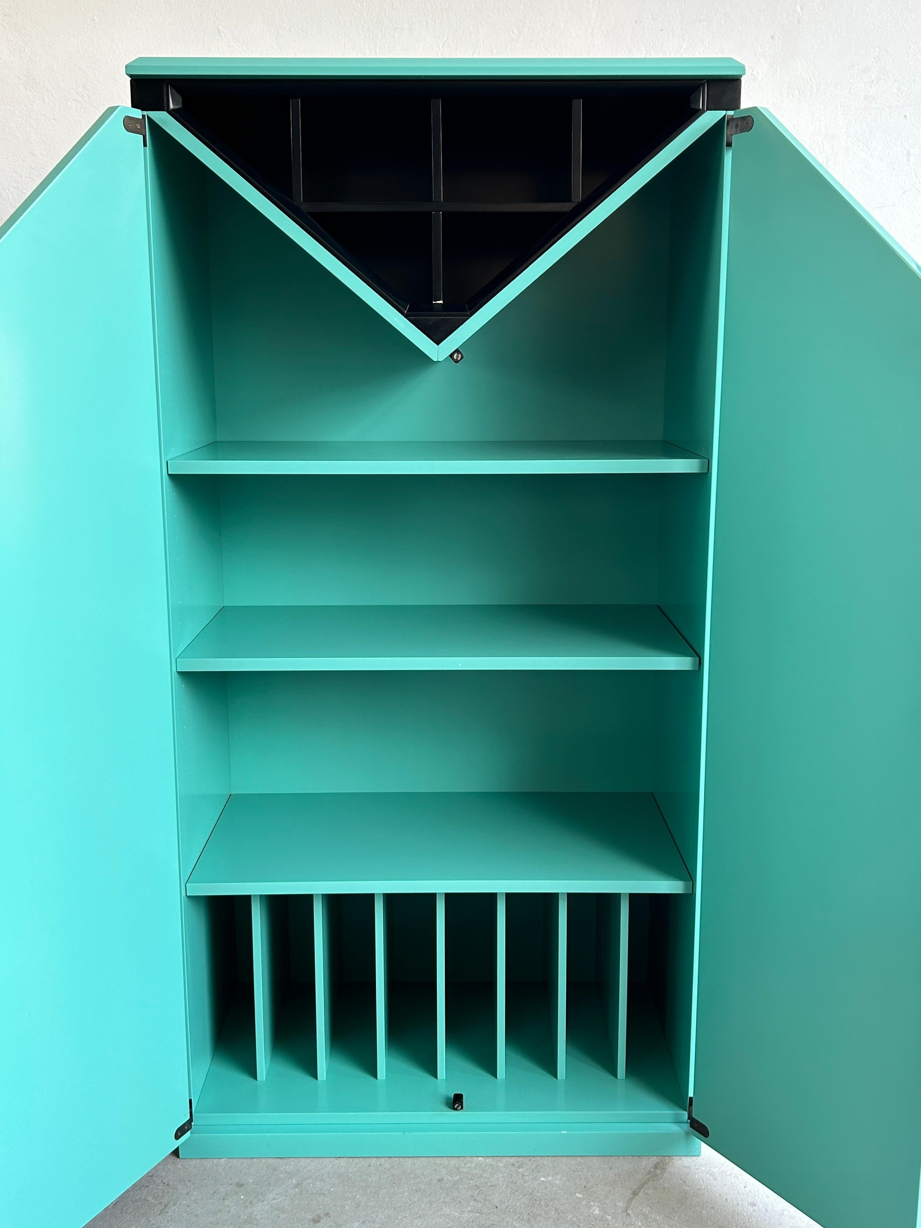 Pair of Postmodern Memphis Style Bar Cabinets by Kapo Möbelwerkstätte, 1980s For Sale 1