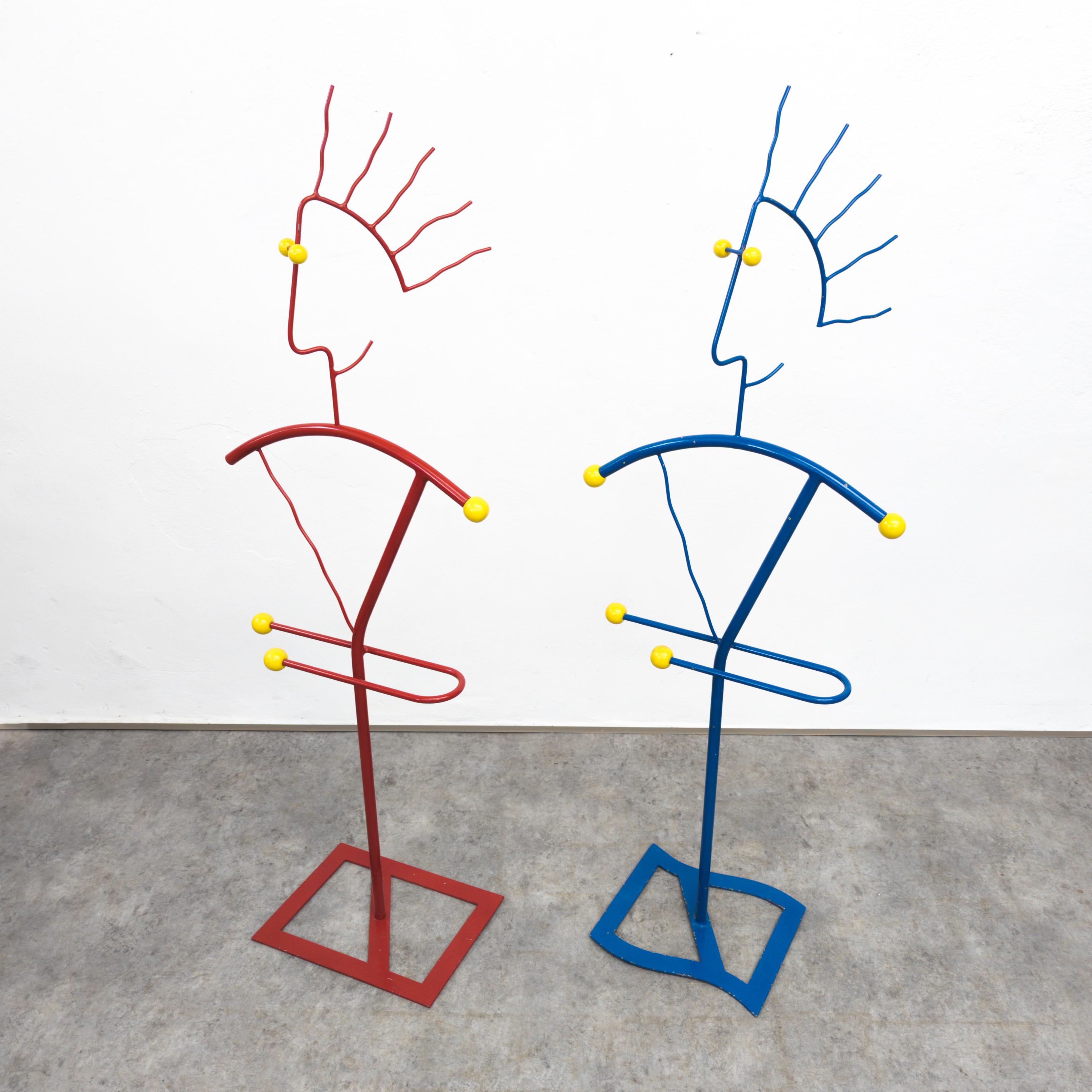 Post-Modern Pair of postmodern Memphis style clothes racks / valets, 1980s For Sale