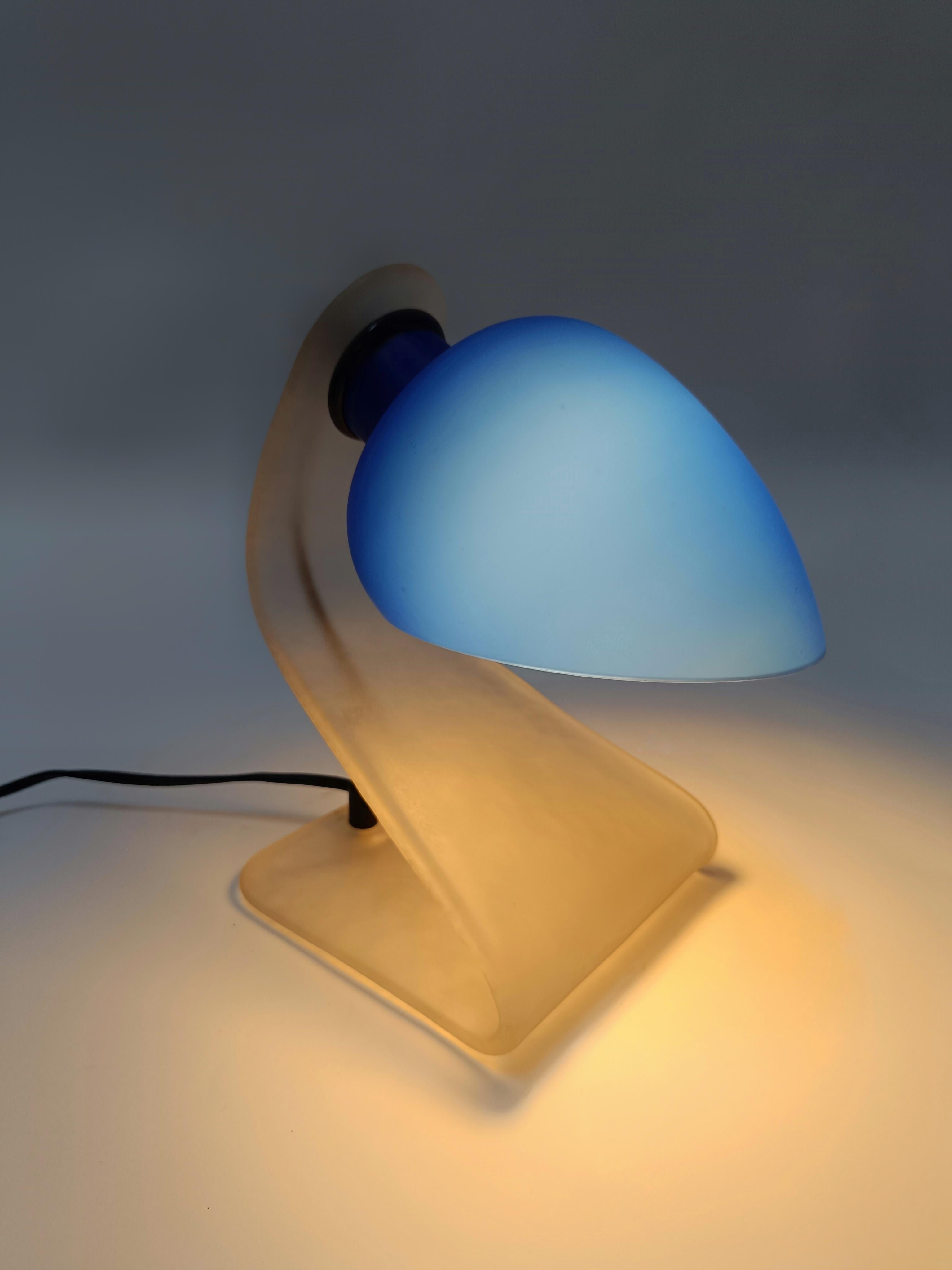 Ein Paar postmoderne Nachttischlampen aus Murano-Glas von De Majo im Angebot 13