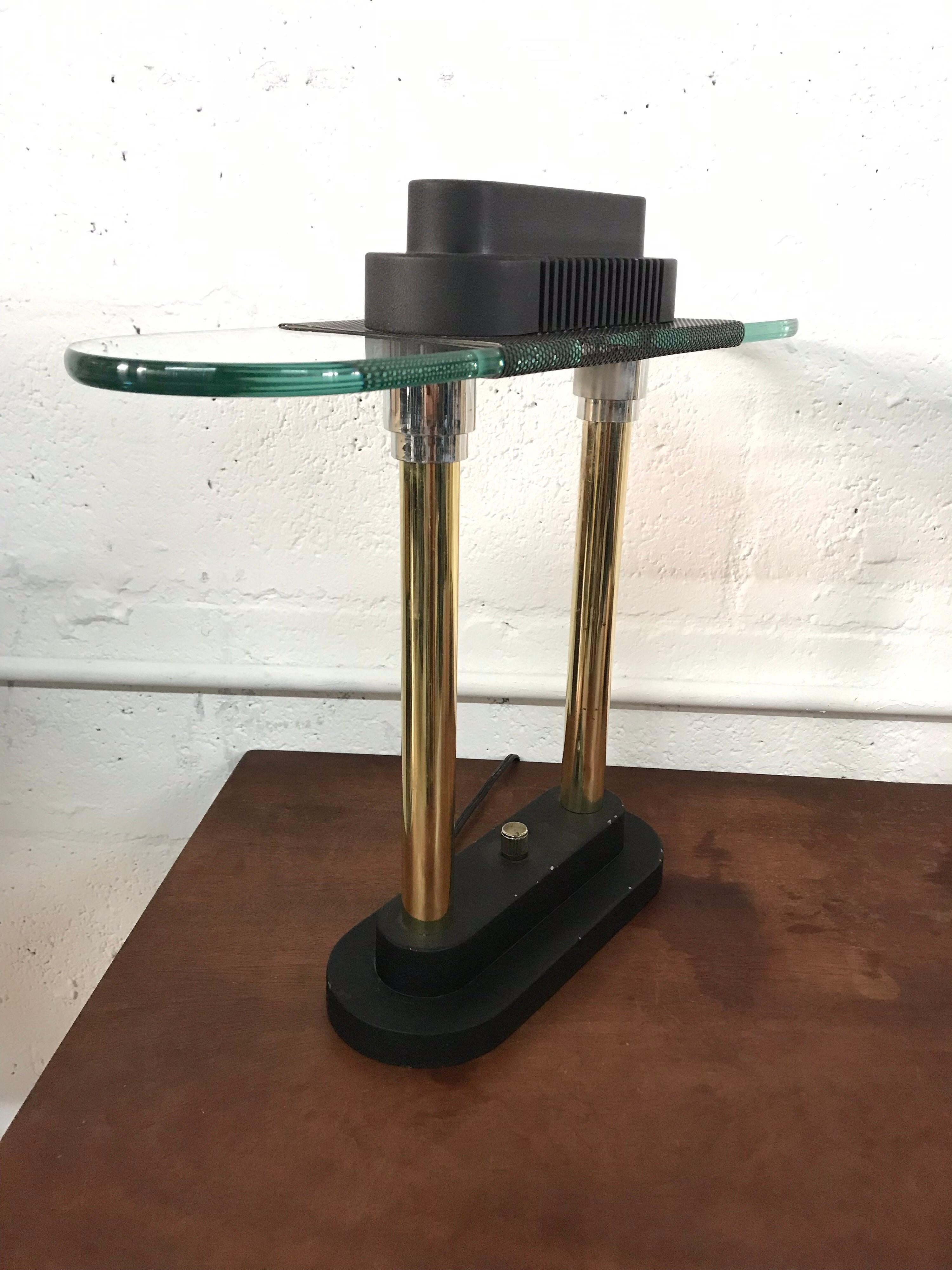 Pair of Postmodern Robert Sonneman Table or Desk Lamps for George Kovacs In Good Condition In Miami, FL