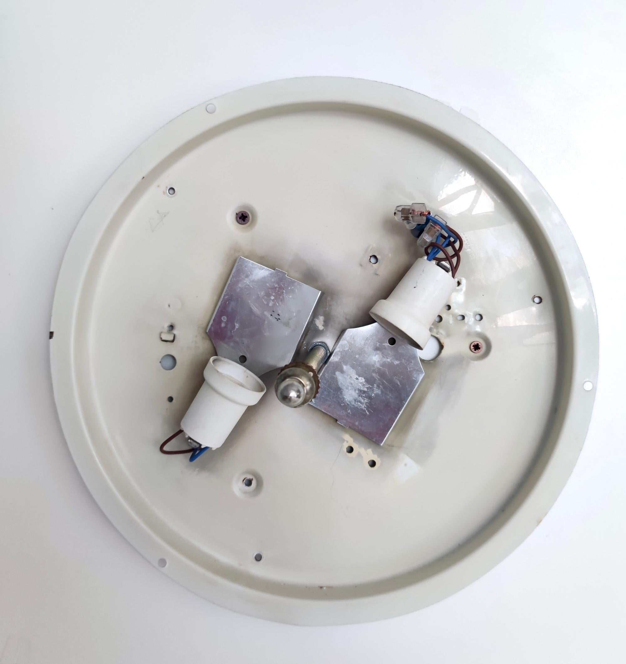 Pair of Postmodern Round Murano Glass Ceiling Lights or Sconces, Italy For Sale 6