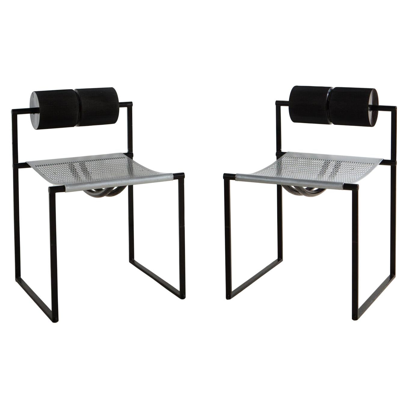 Pair of Postmodern Seconda Chairs by Mario Botta