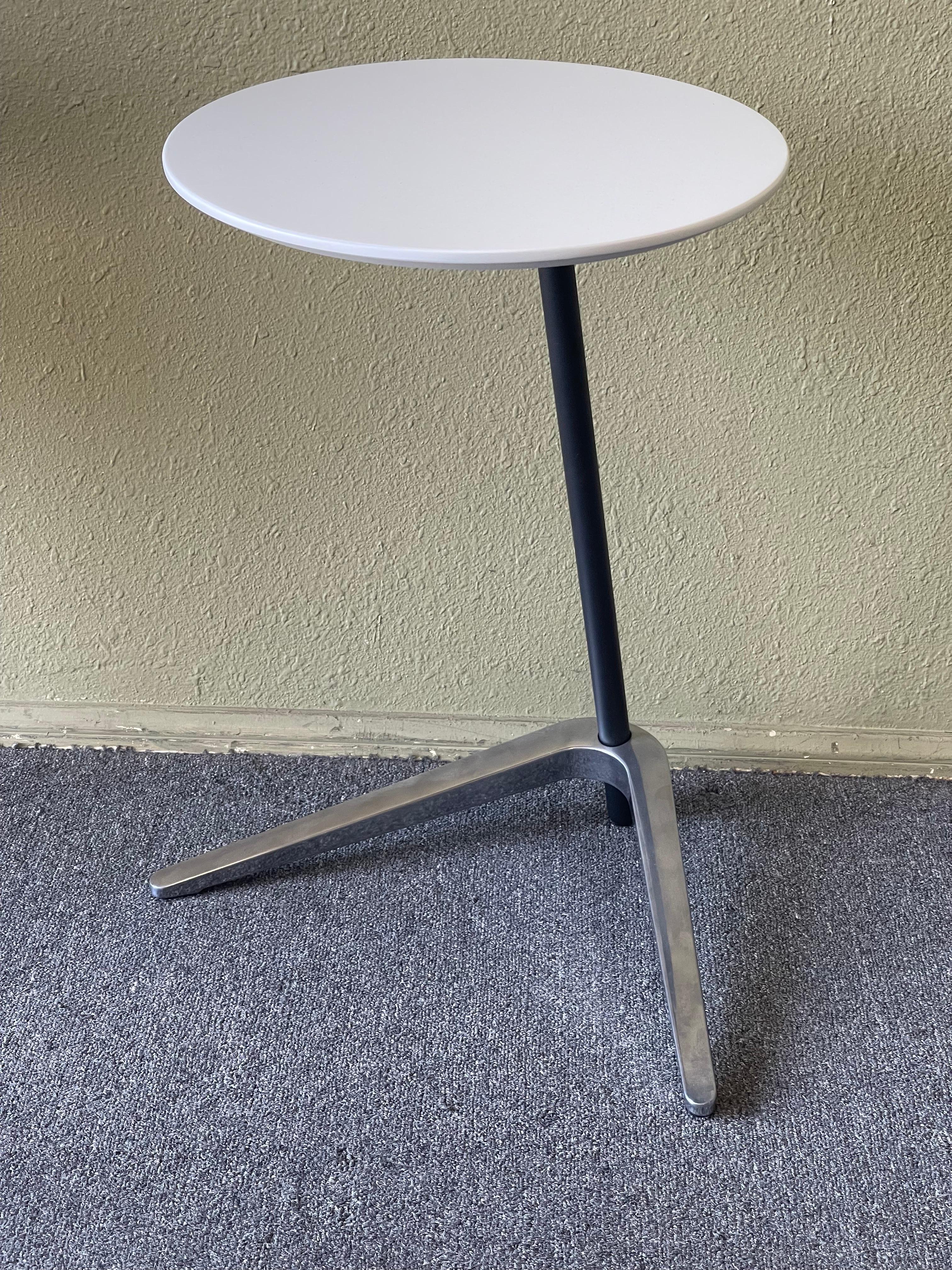 Aluminum Pair of Postmodern Side Tables, Memphis Era