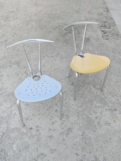 Pair of Postmodern Sidechairs "Hole" Carlo Bartoli for Ycami, Italy 1993