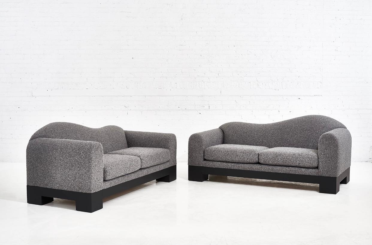 American Pair of Postmodern Sofas by Directional Furniture, 1980 For Sale