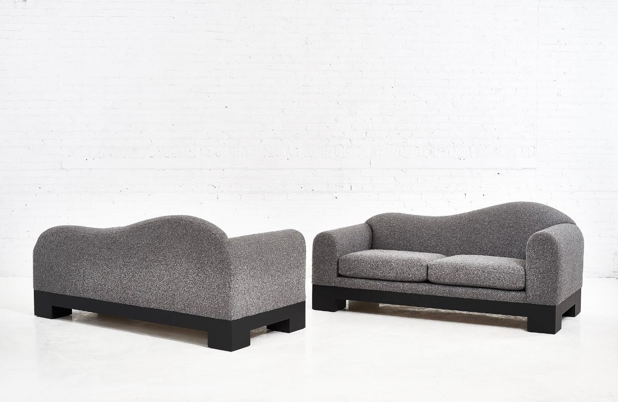 Upholstery Pair of Postmodern Sofas by Directional Furniture, 1980 For Sale