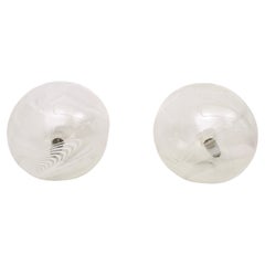 Pair of Postmodern Spheric Glass Table Lamps by Lino Tagliapietra for La Murrina