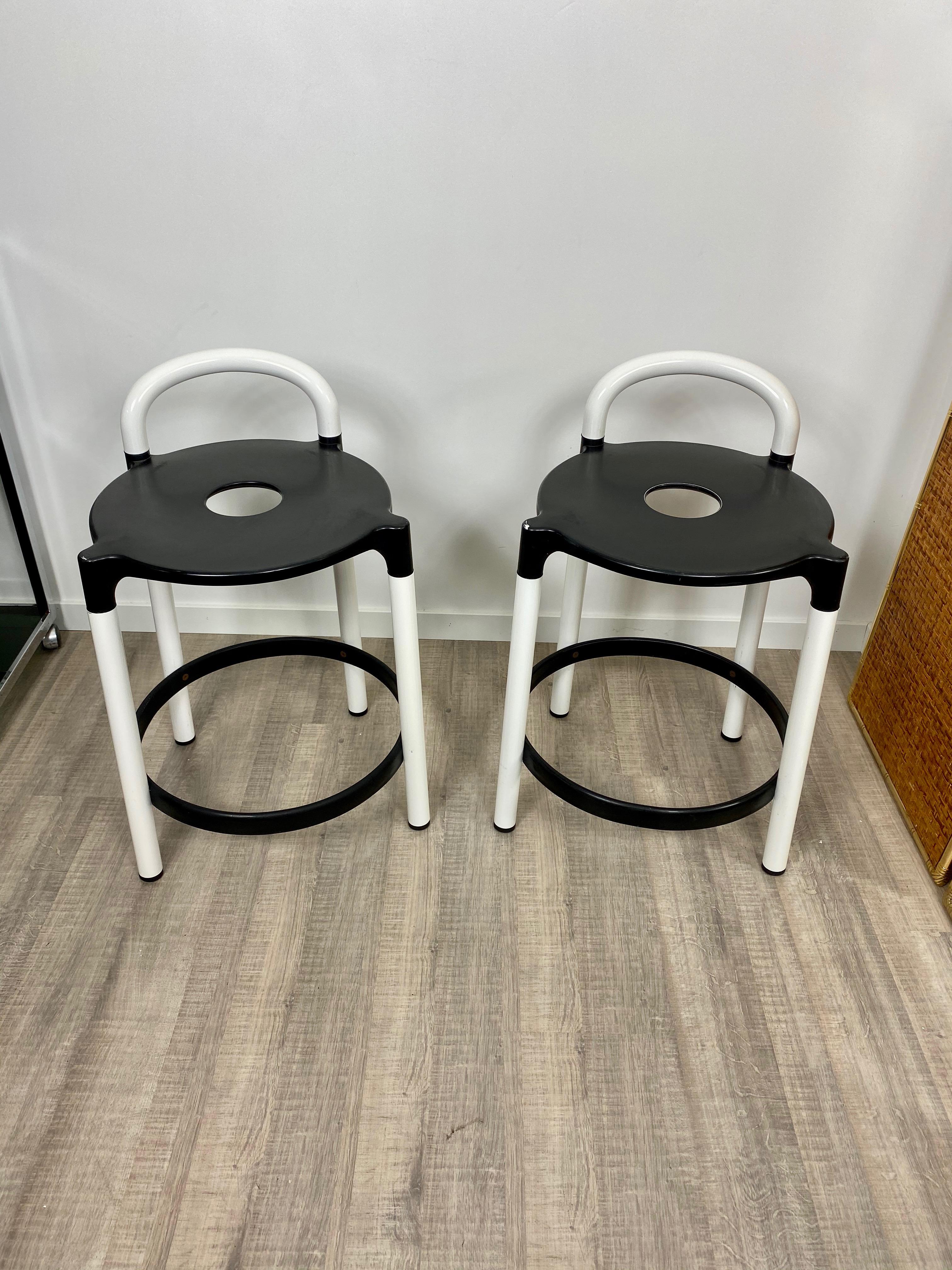Post-Modern Pair of Postmodern Stools by Anna Casatelli Ferrieri for Kartell, Italy, 1980s For Sale