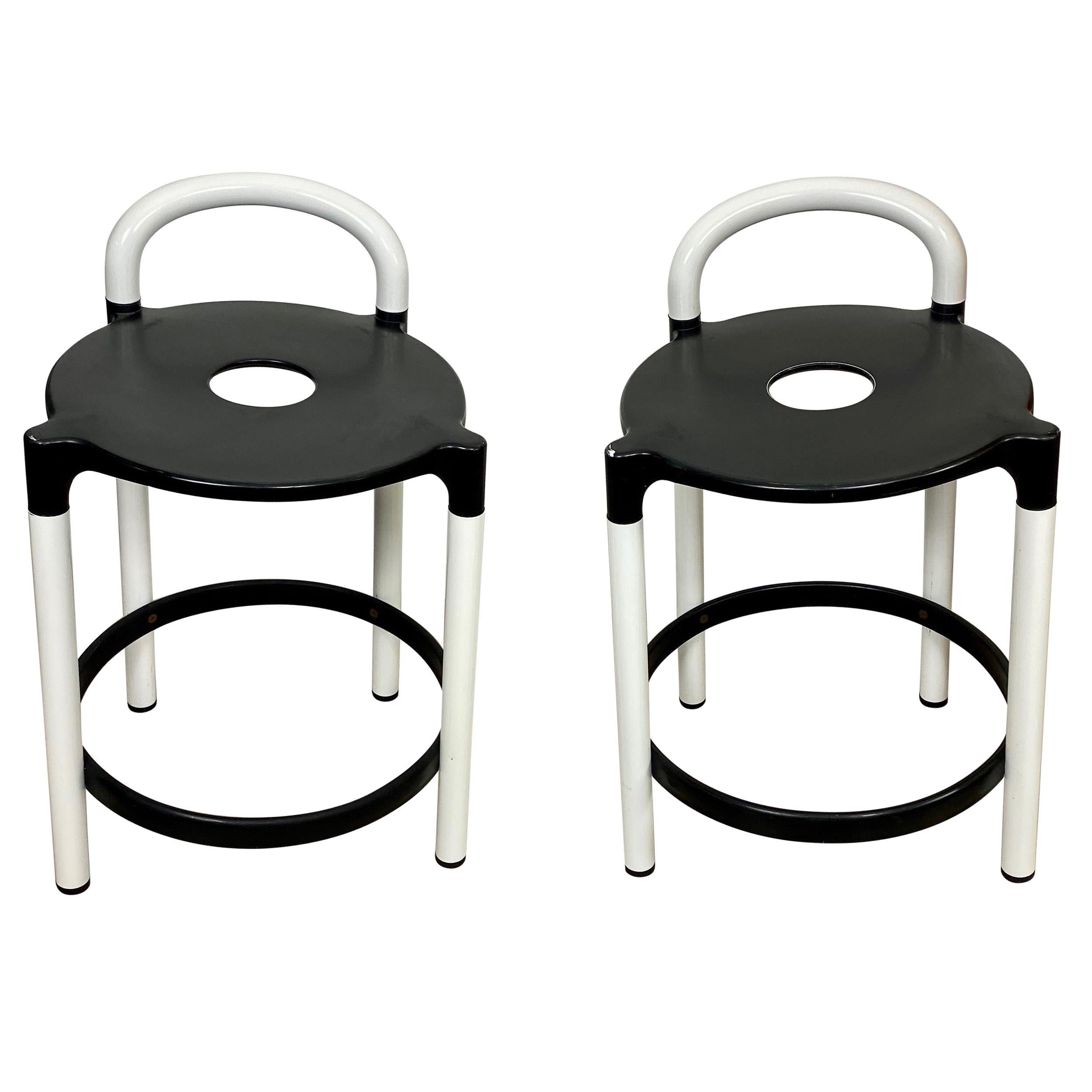 Pair of Postmodern Stools by Anna Casatelli Ferrieri for Kartell, Italy, 1980s